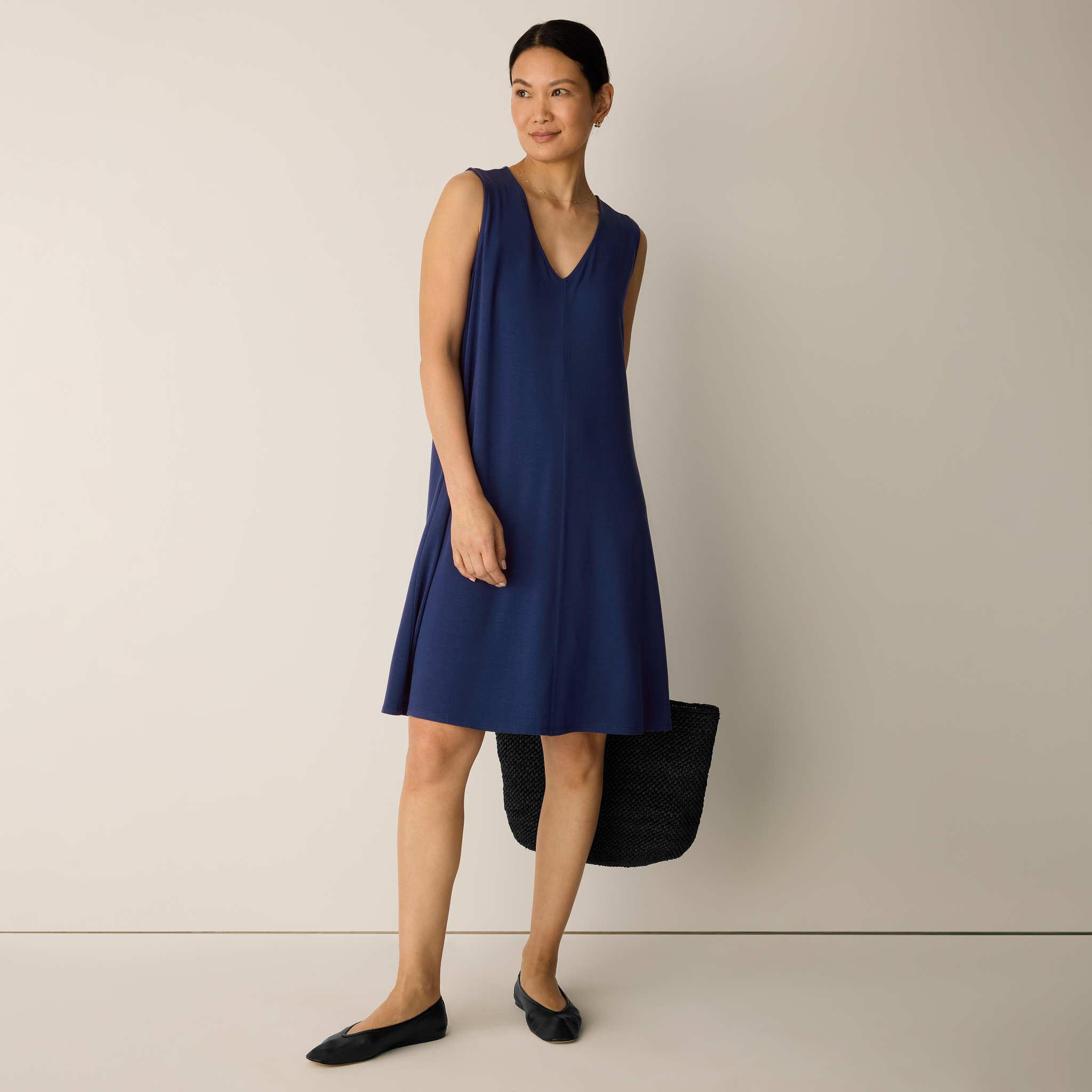 Fine Jersey Easy Dress from EILEEN FISHER - $168