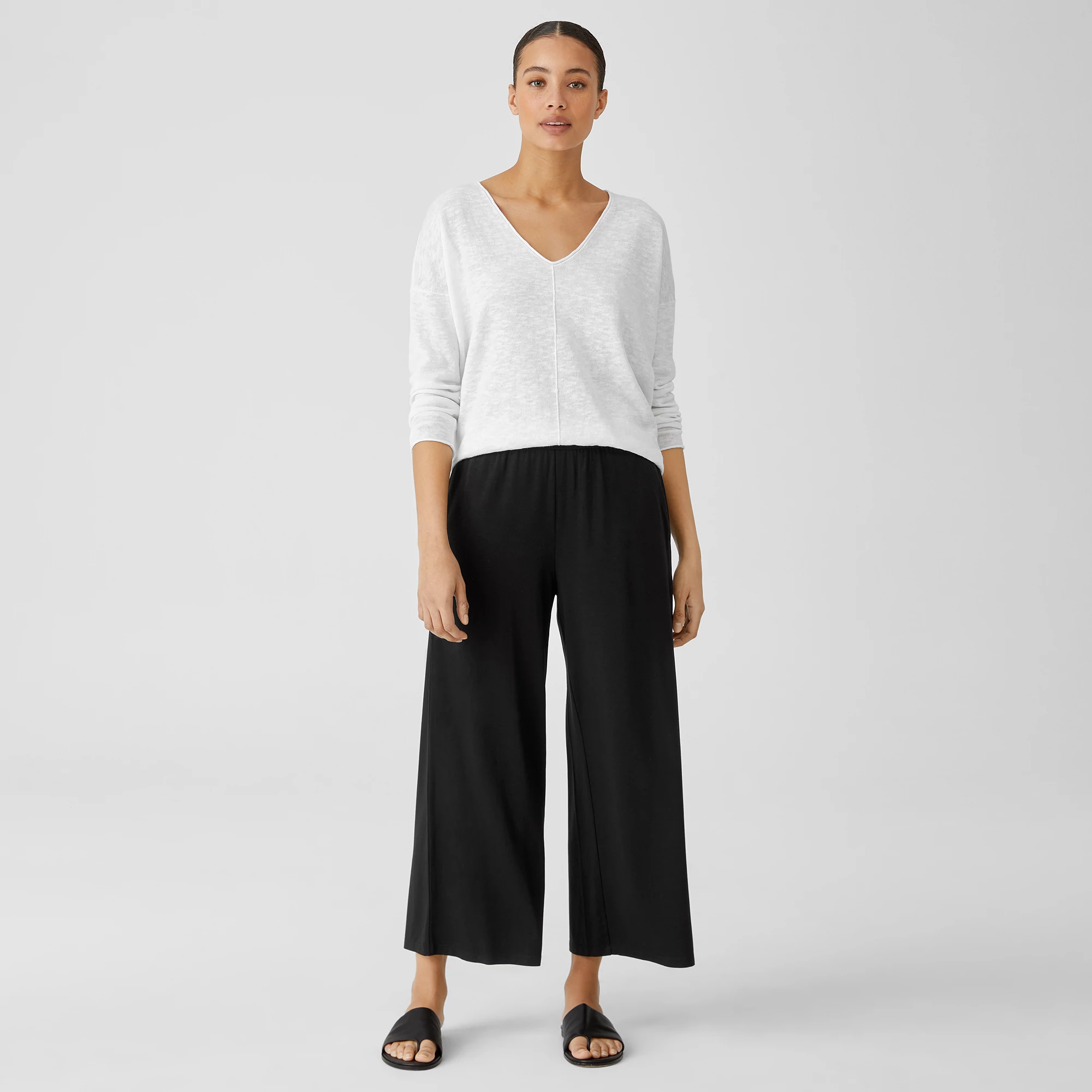 Fine Jersey Wide-Leg Pant | EILEEN FISHER