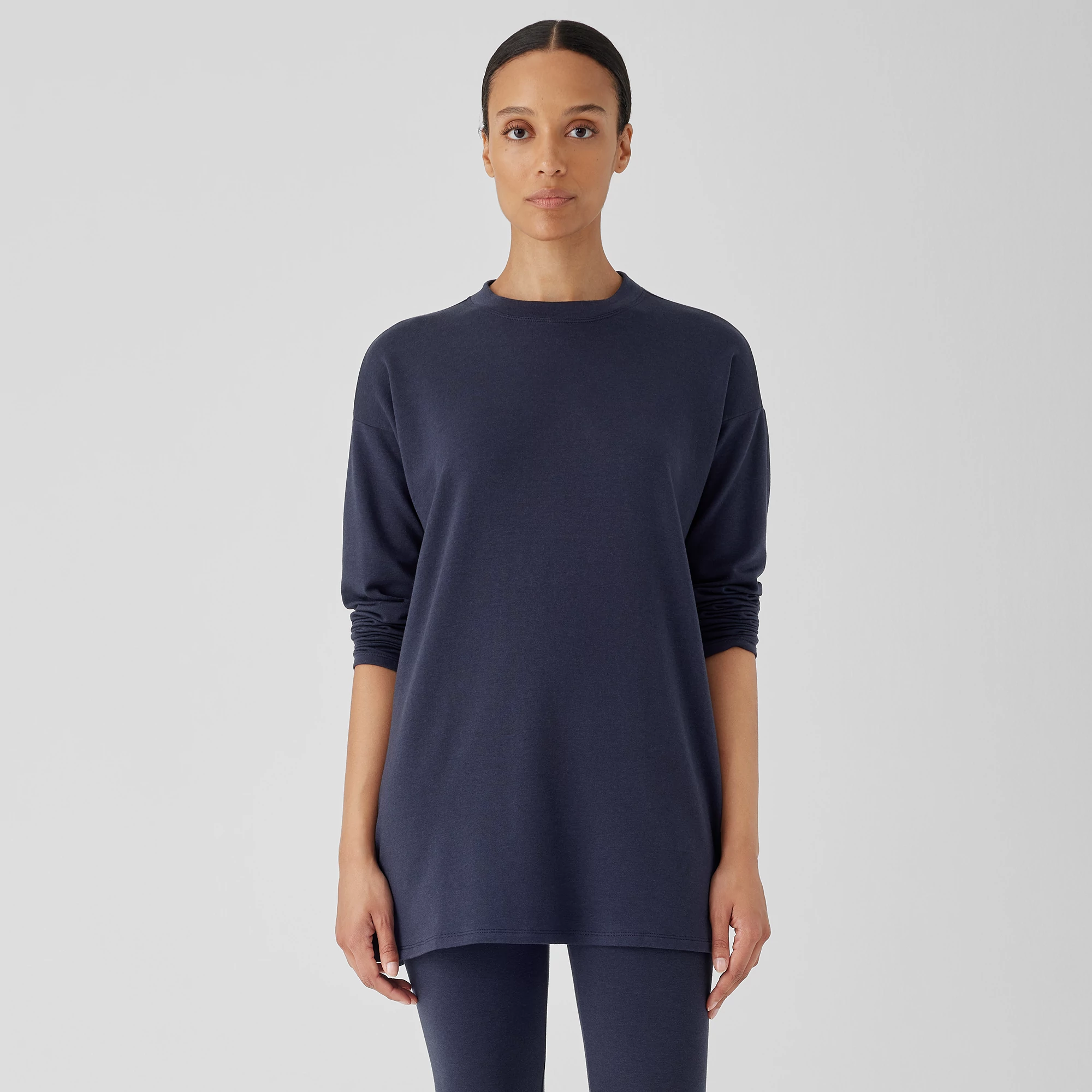 Pima Cotton Stretch Jersey Box-Top | EILEEN FISHER