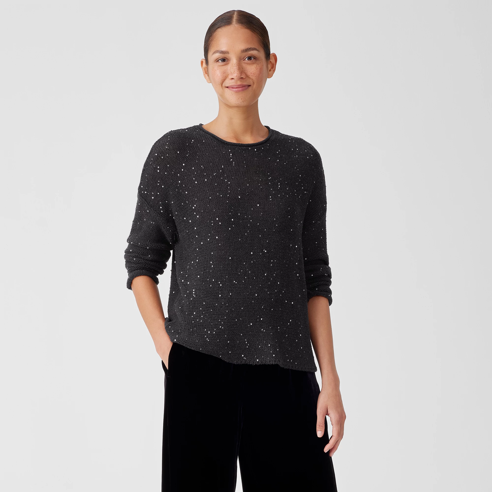 eileen fisher sequin top