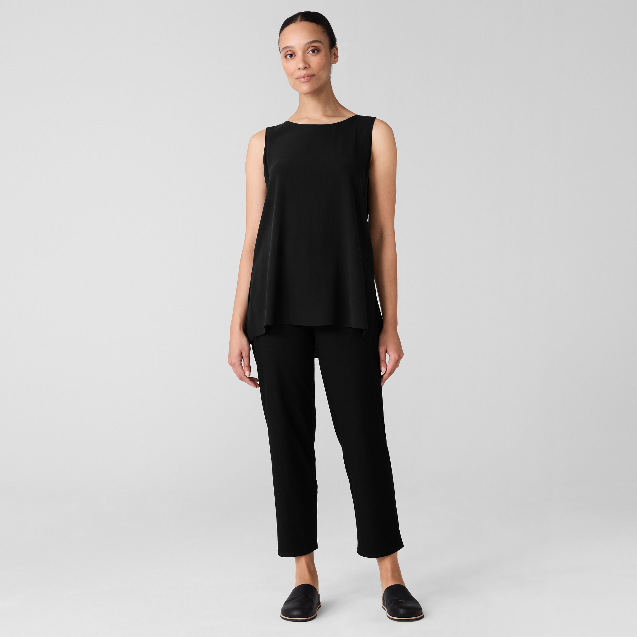 Washable Stretch Crepe Straight Pant