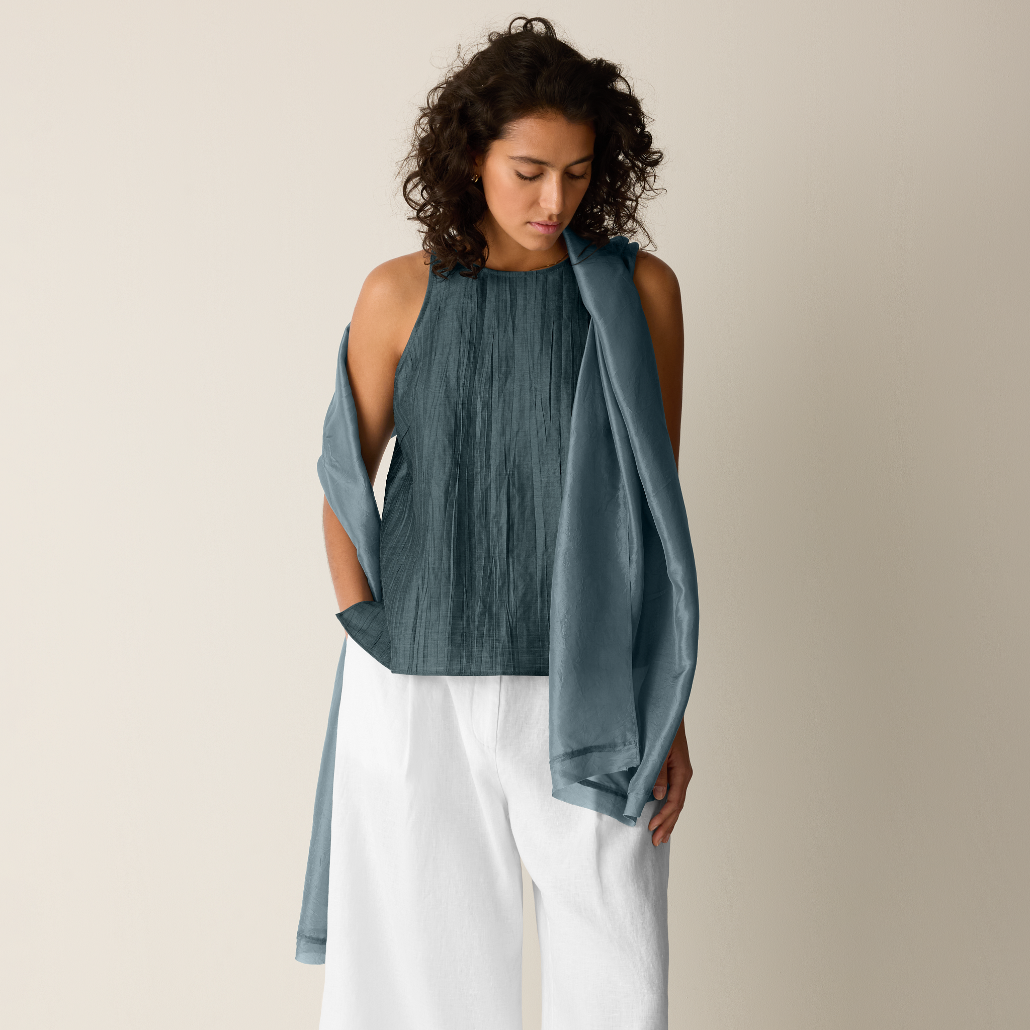 Washed Organic Silk Scarf from EILEEN FISHER - $79.20 (32% off)