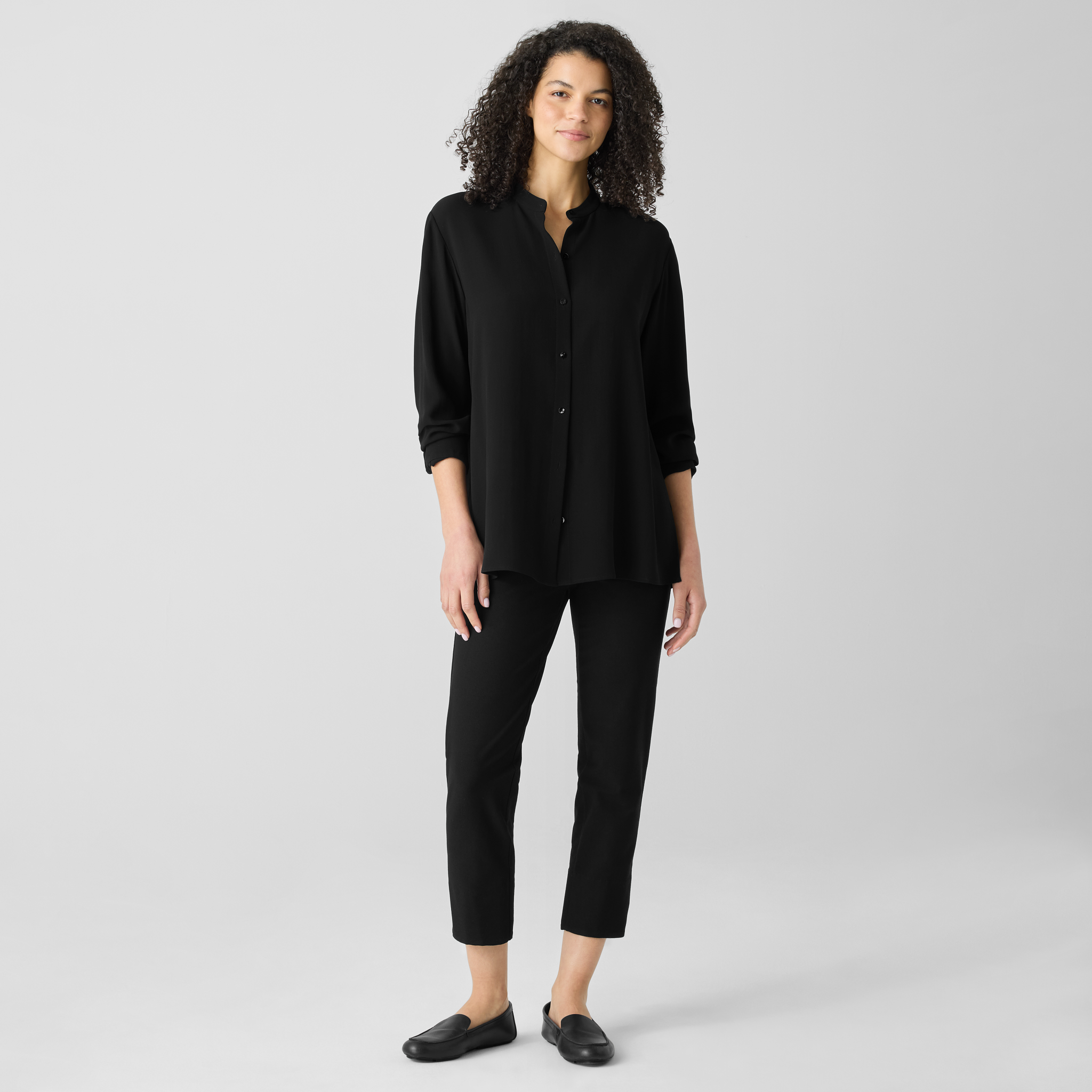 Washable Stretch Crepe Slim Pant