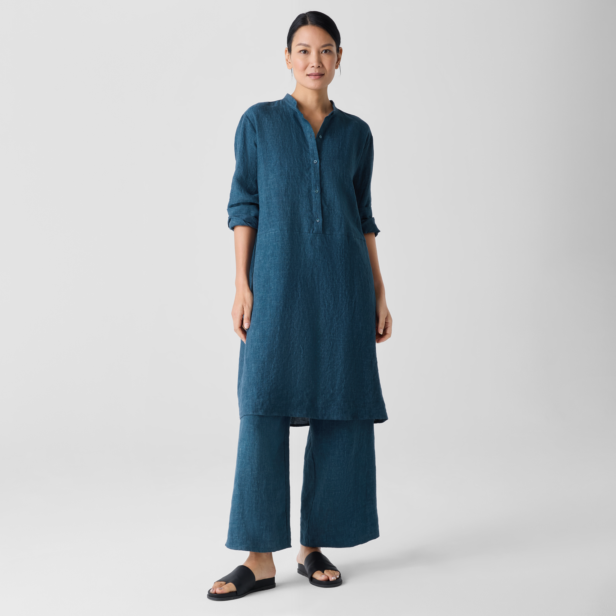 Washed Organic Linen Délavé Shirtdress