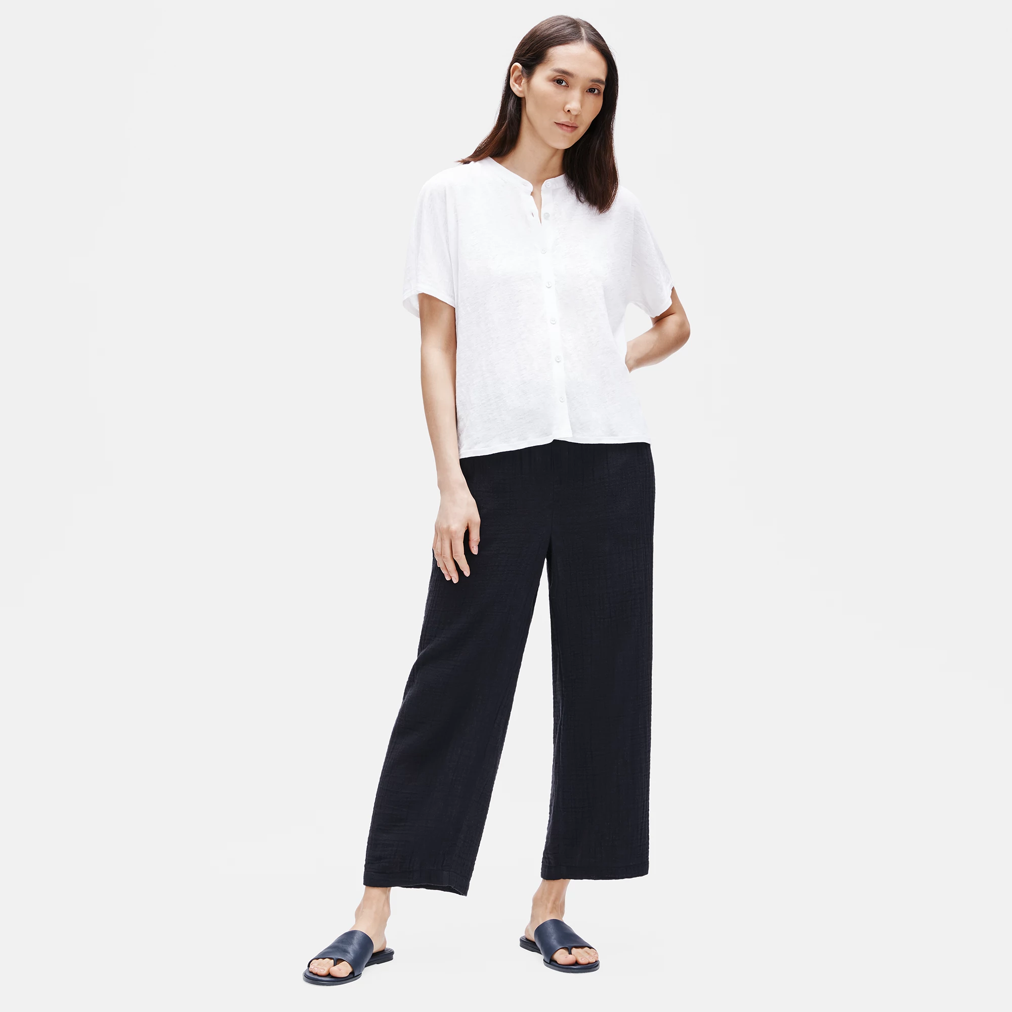 Organic Cotton Gauze Straight Pant 