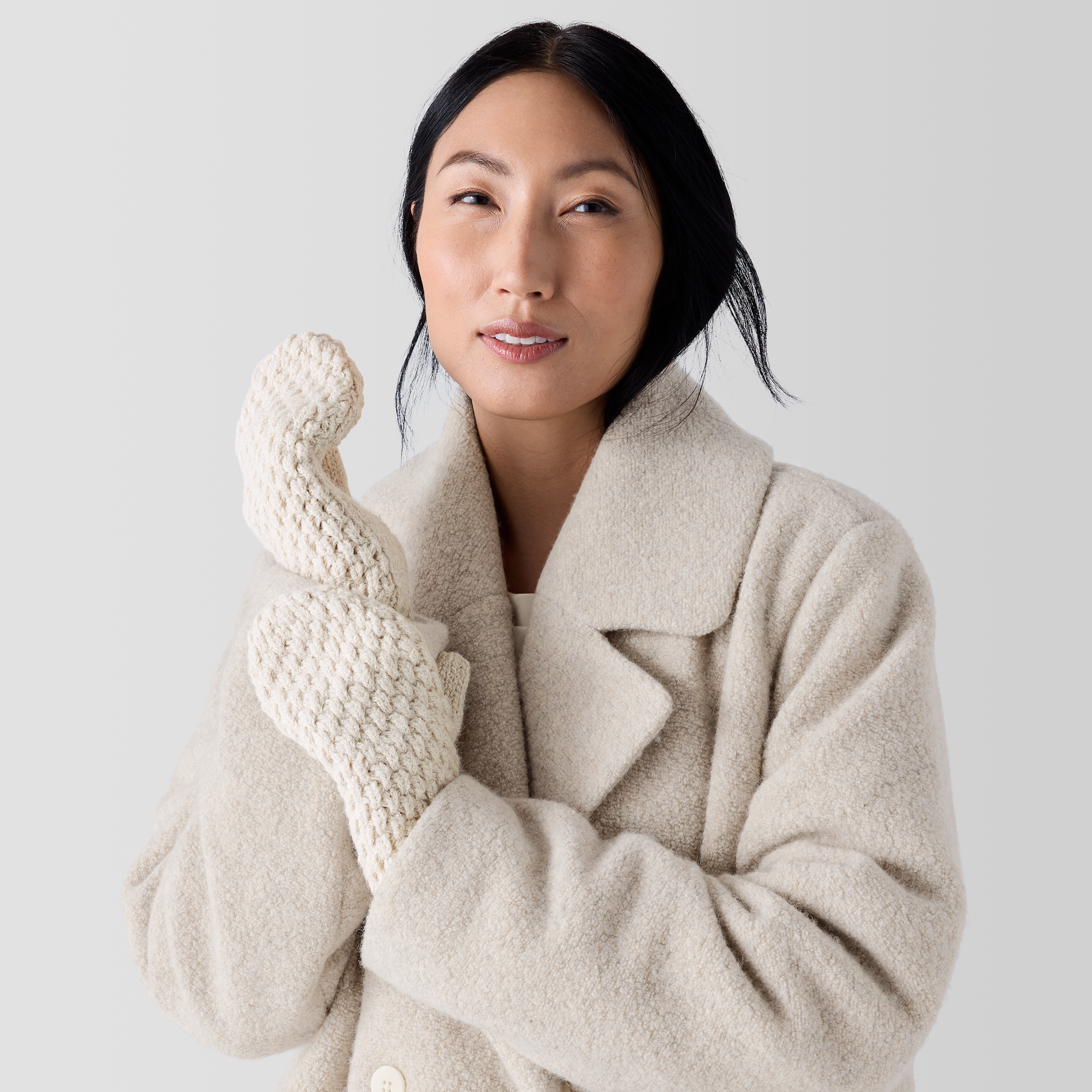 MR MITTENS/ミスター ミトンズ】 RIBBED HIGH NECK KNIT（ニット