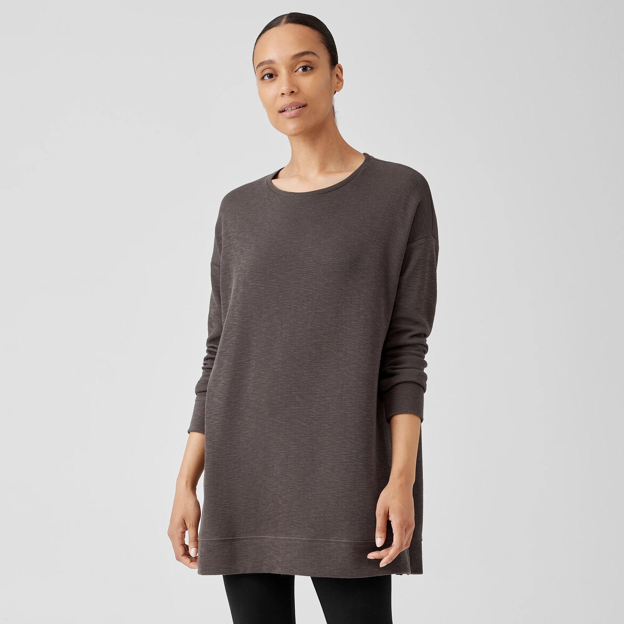 Organic Cotton Slubby Rib Knit Crew 
