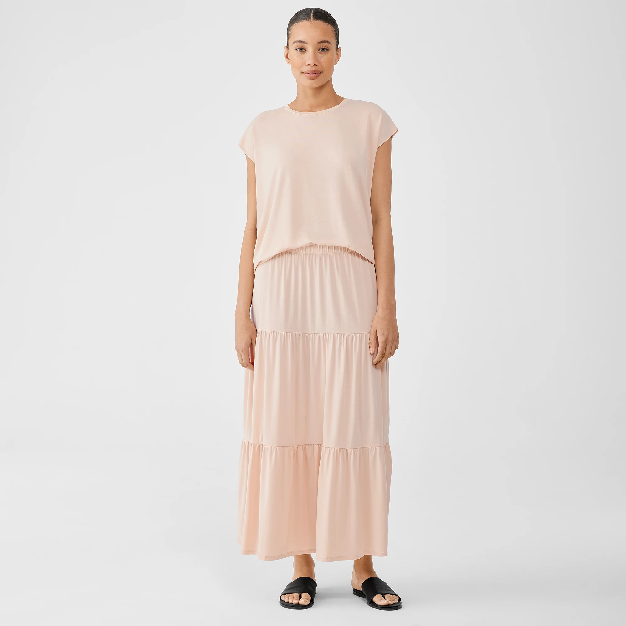 Fine Jersey Tiered Skirt | EILEEN FISHER