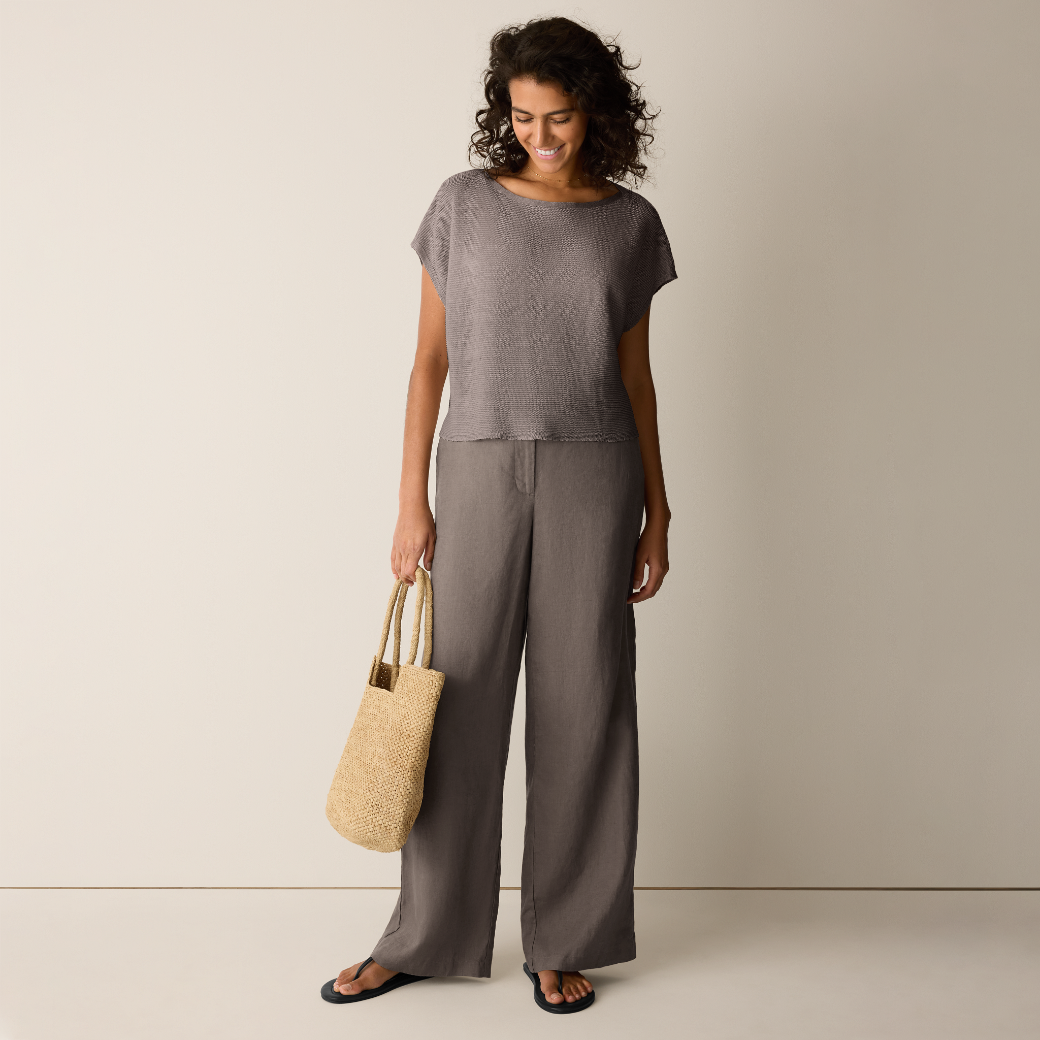 Organic Linen Full-Length Trouser from EILEEN FISHER - $178