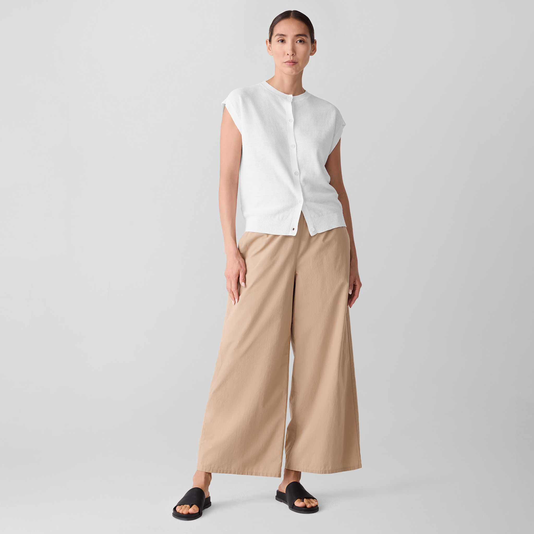 Primary image for Washed Organic Cotton Poplin Wide-Leg Pant