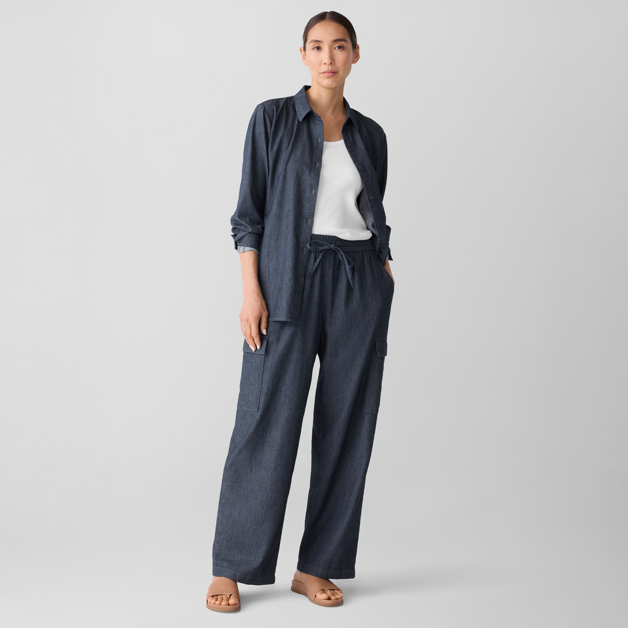 Airy Organic Cotton Twill Cargo Pant from EILEEN FISHER - $119.20 (20% off)