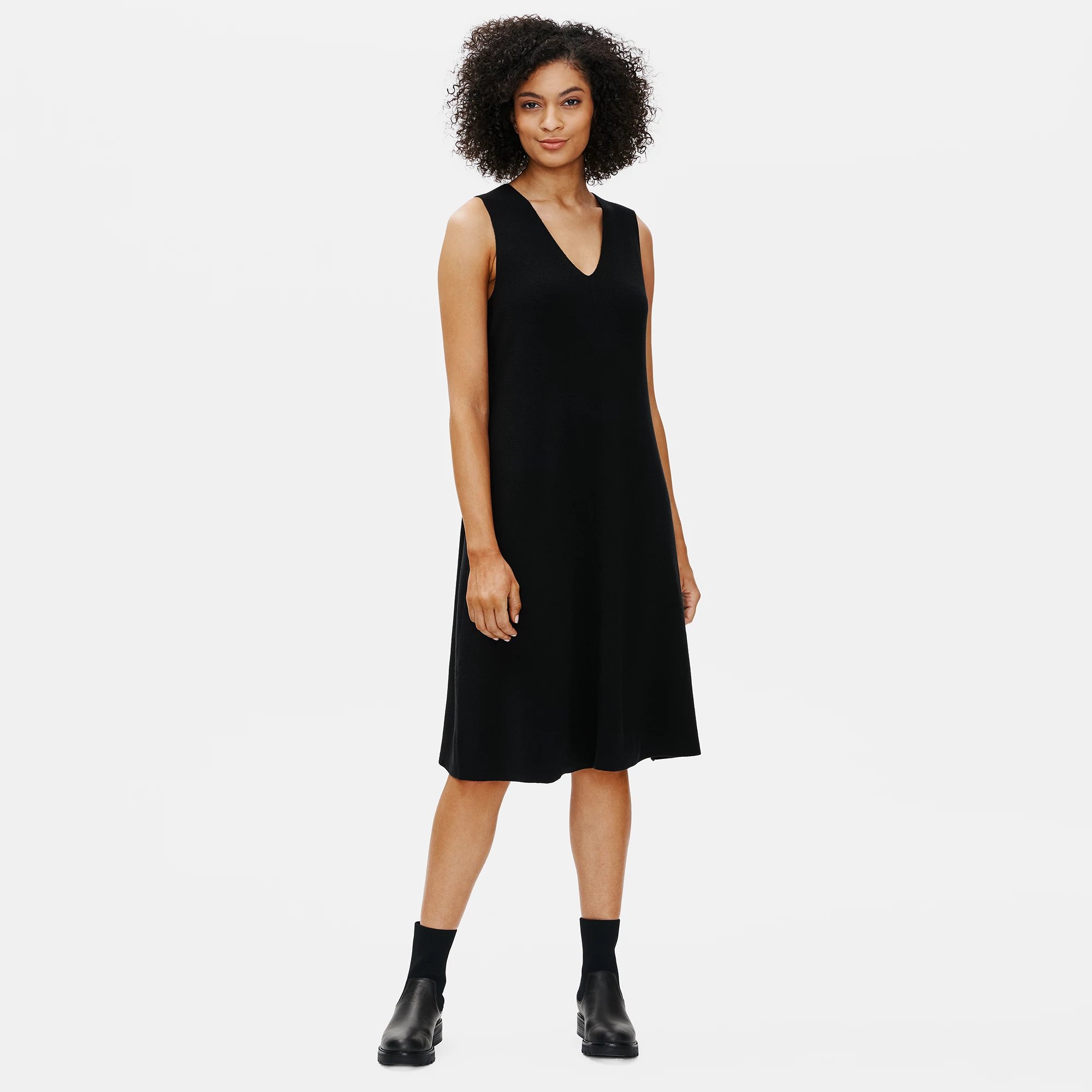 オールインワン・サロペット Courreges Knitted Mini Dress In Black Cotton And Wool Blend Courreges vintage black wool sleeveless jumper dress size S
