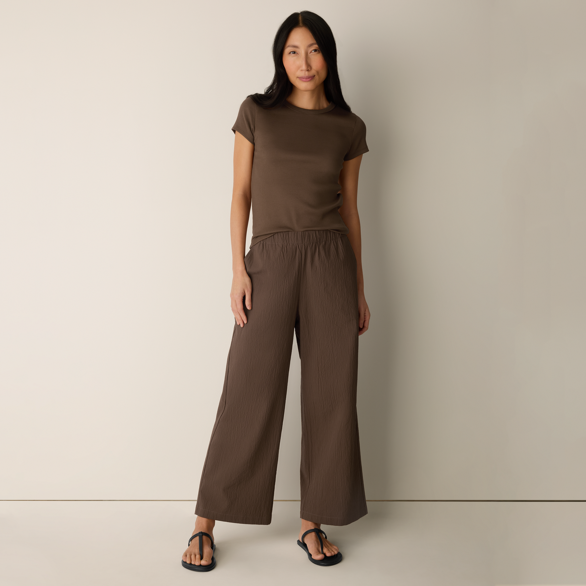 Organic Cotton Pucker Wide-Leg Pant from EILEEN FISHER - $188