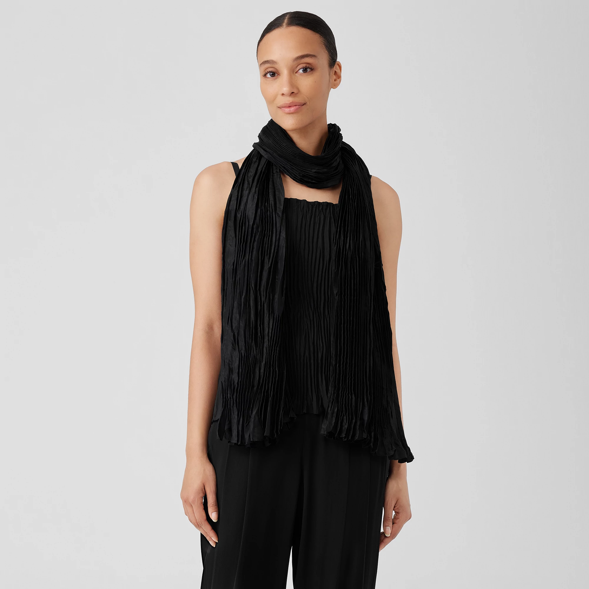 everyone classic silk scarf エブリワン Whisper Silk Scarf | EILEEN FISHER