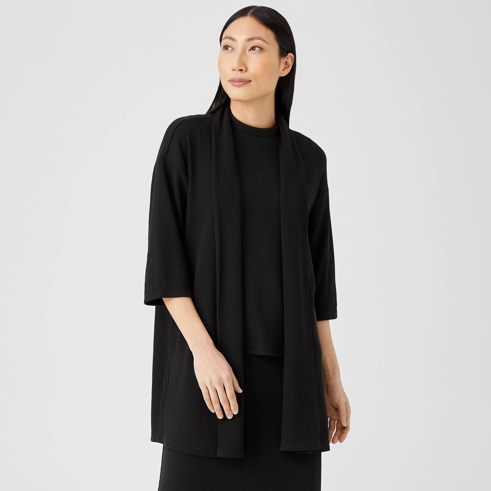 Ribbed Organic Cotton Blend Jacket | EILEEN FISHER