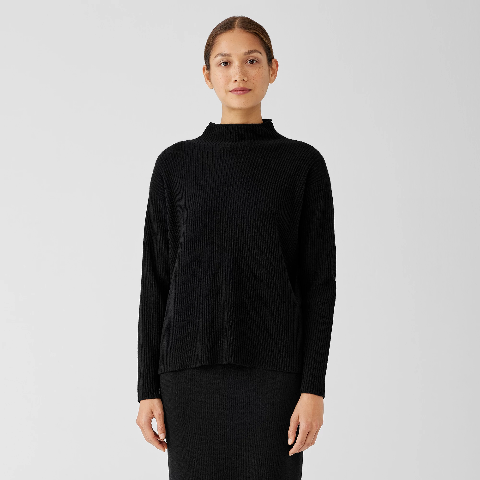 Italian Cashmere Funnel Neck Top | EILEEN FISHER