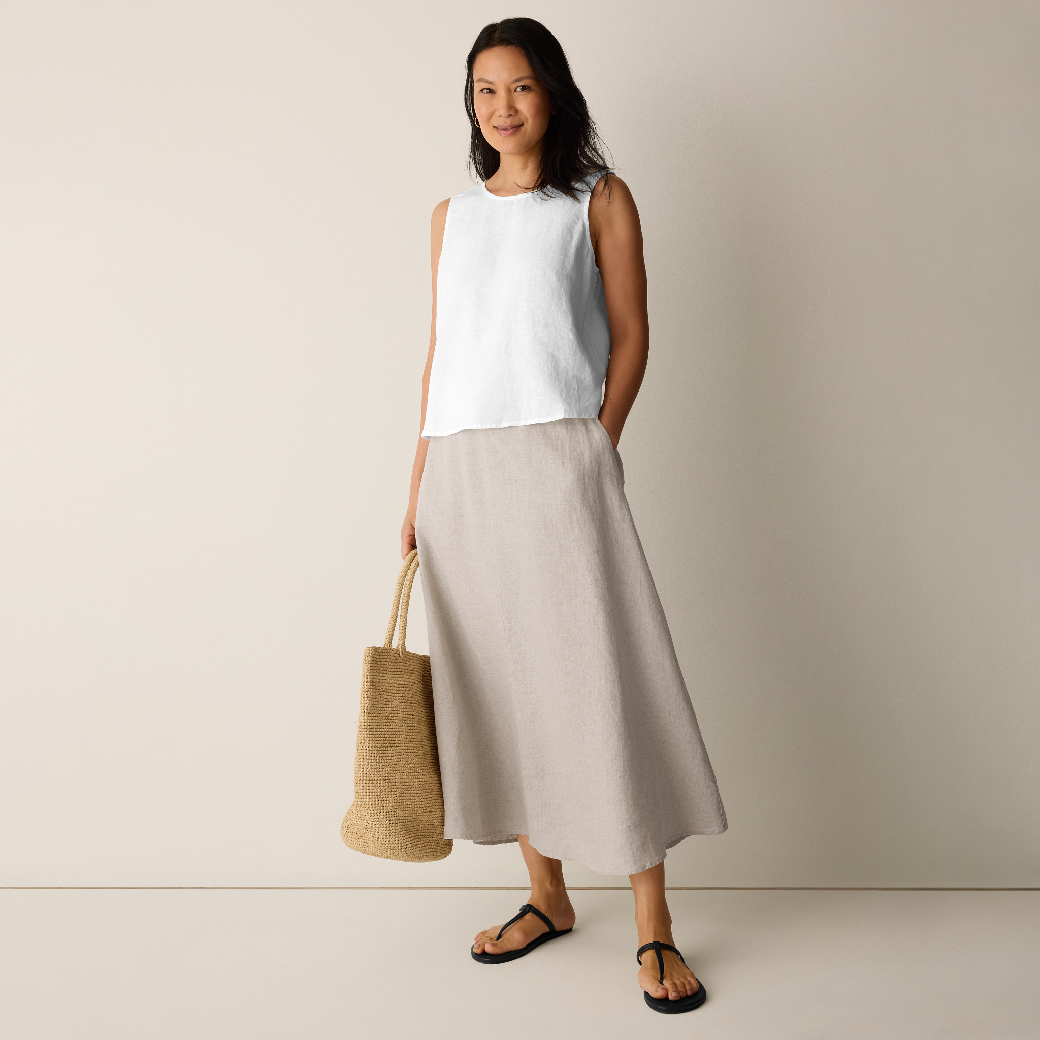 Organic Linen Half-Circle Skirt