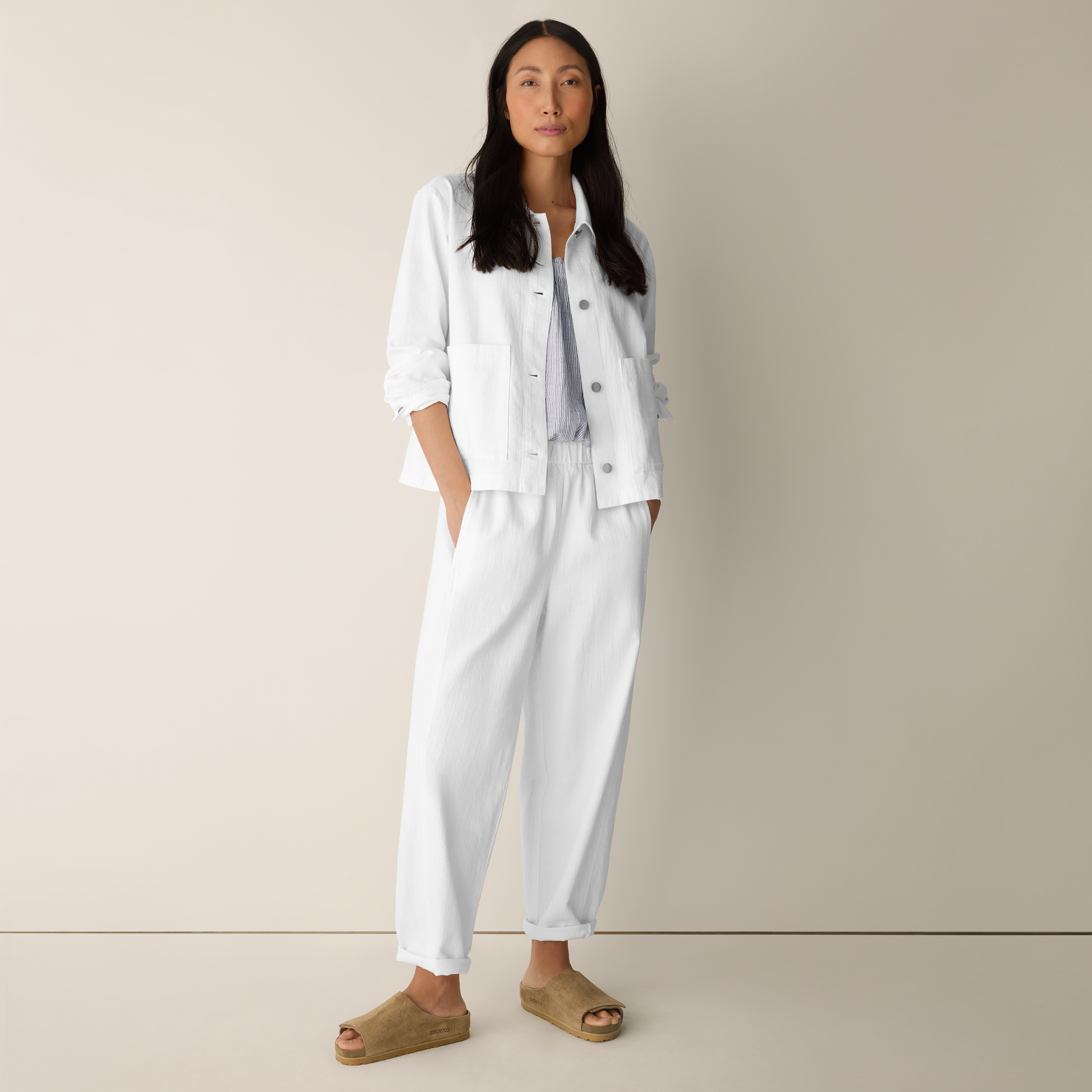 Slubby Organic Cotton Linen Lantern Pant from EILEEN FISHER - $188