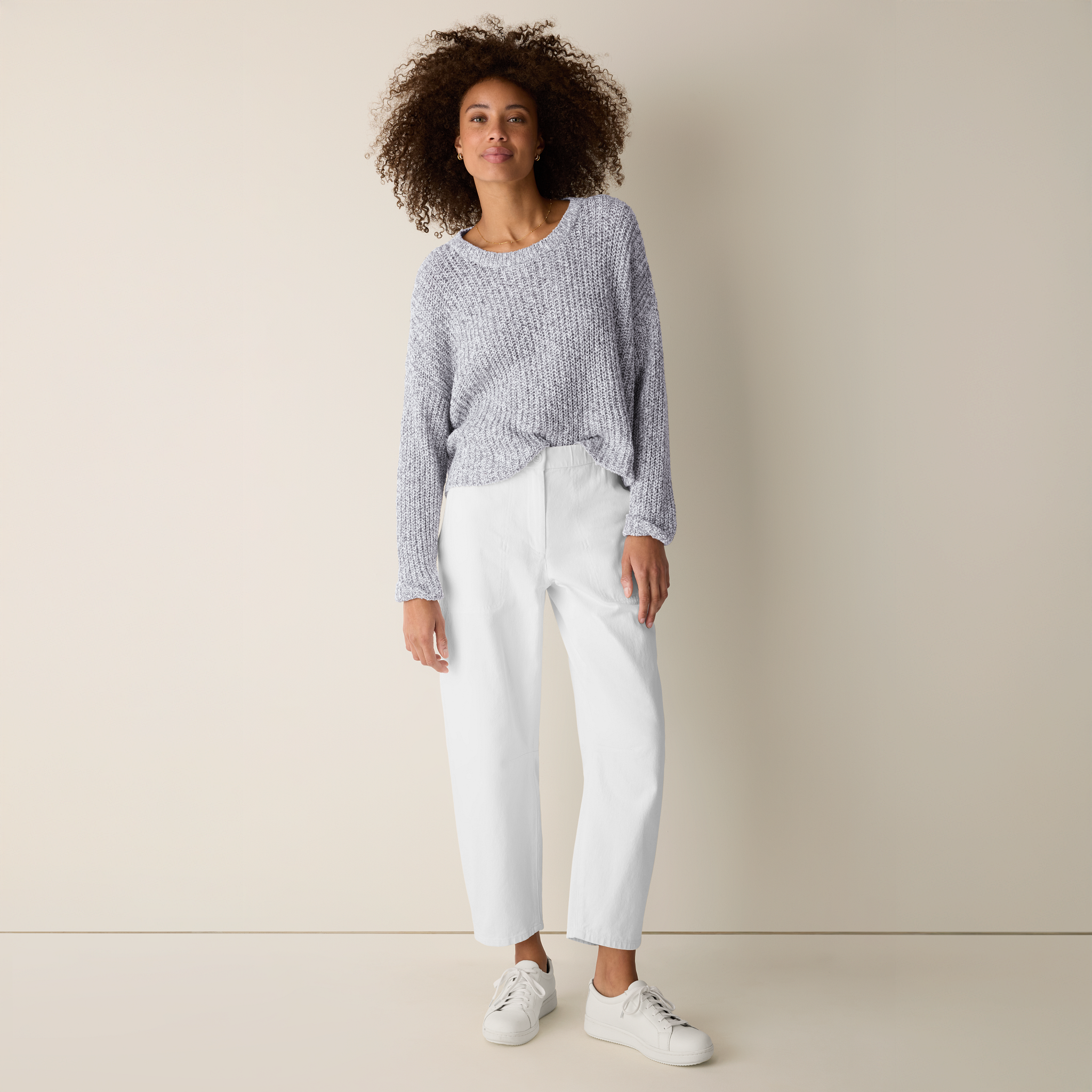 Peruvian Cotton Cloud Twist Crew Neck Top from EILEEN FISHER - $248