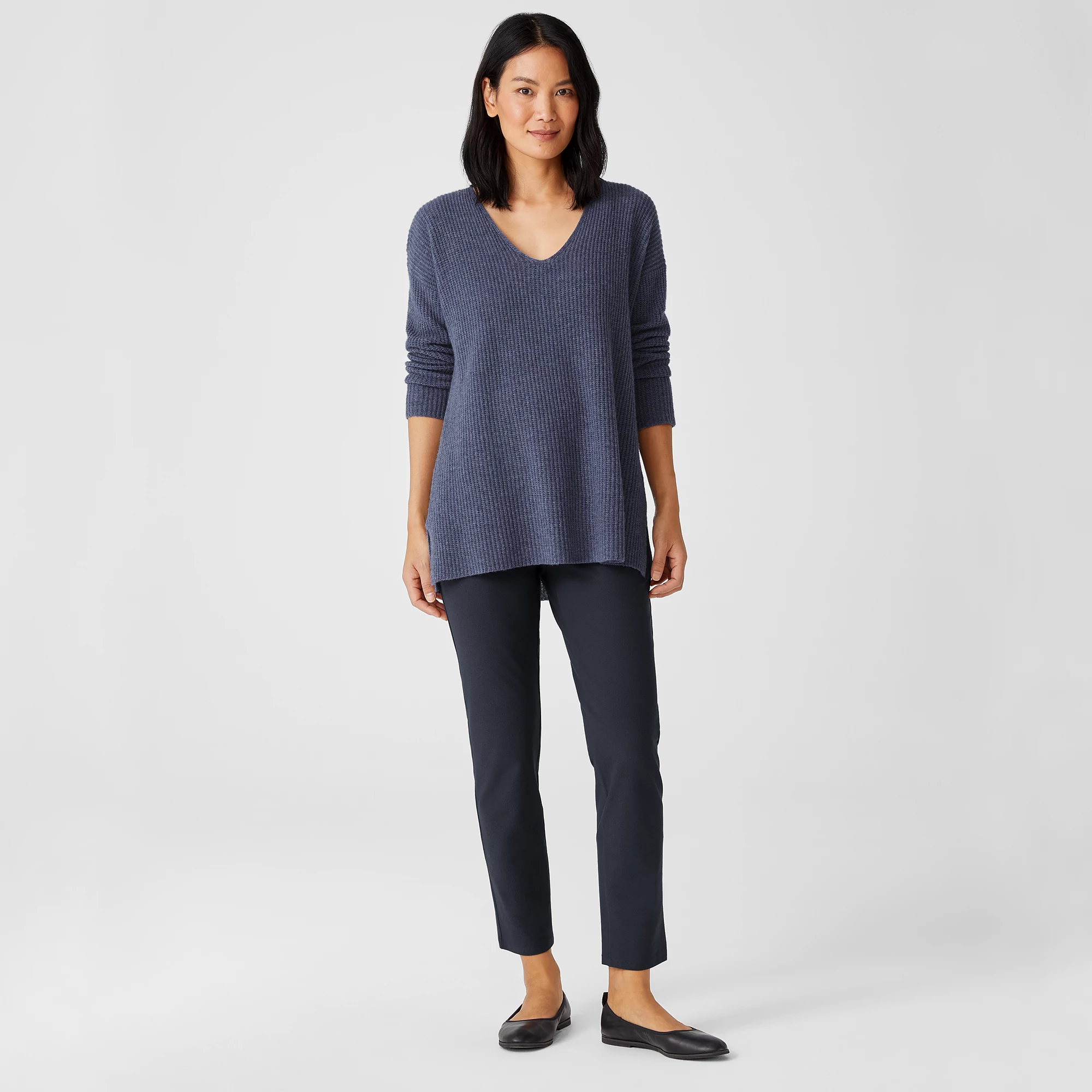 EILEEN FISHER Womens White Stretch High Waist Pants
