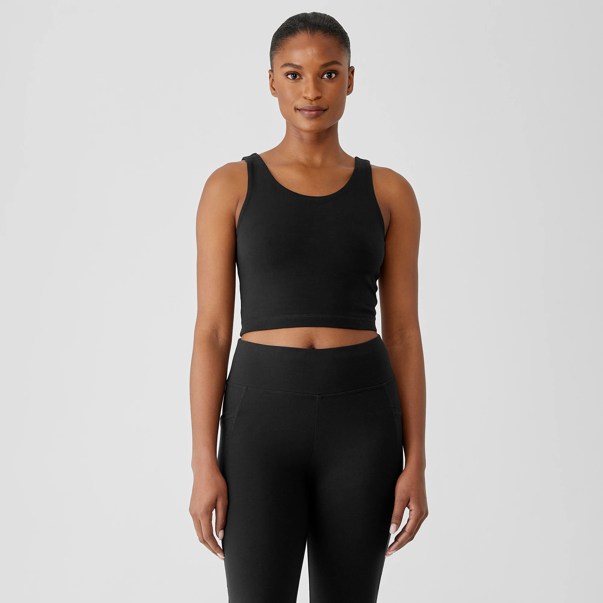 Pima Cotton Stretch Jersey Cropped Tank | EILEEN FISHER