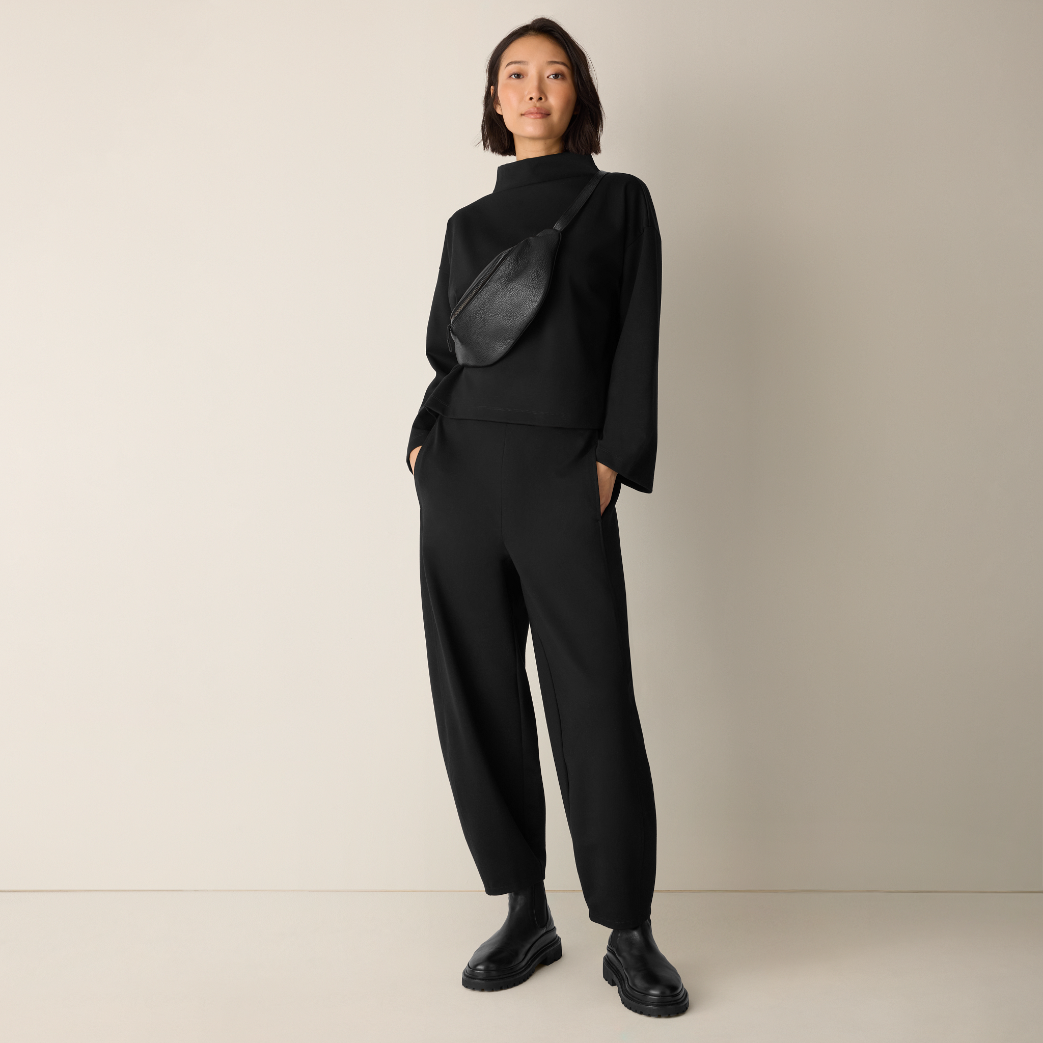 Washable Flex Ponte Curved Lantern Pant