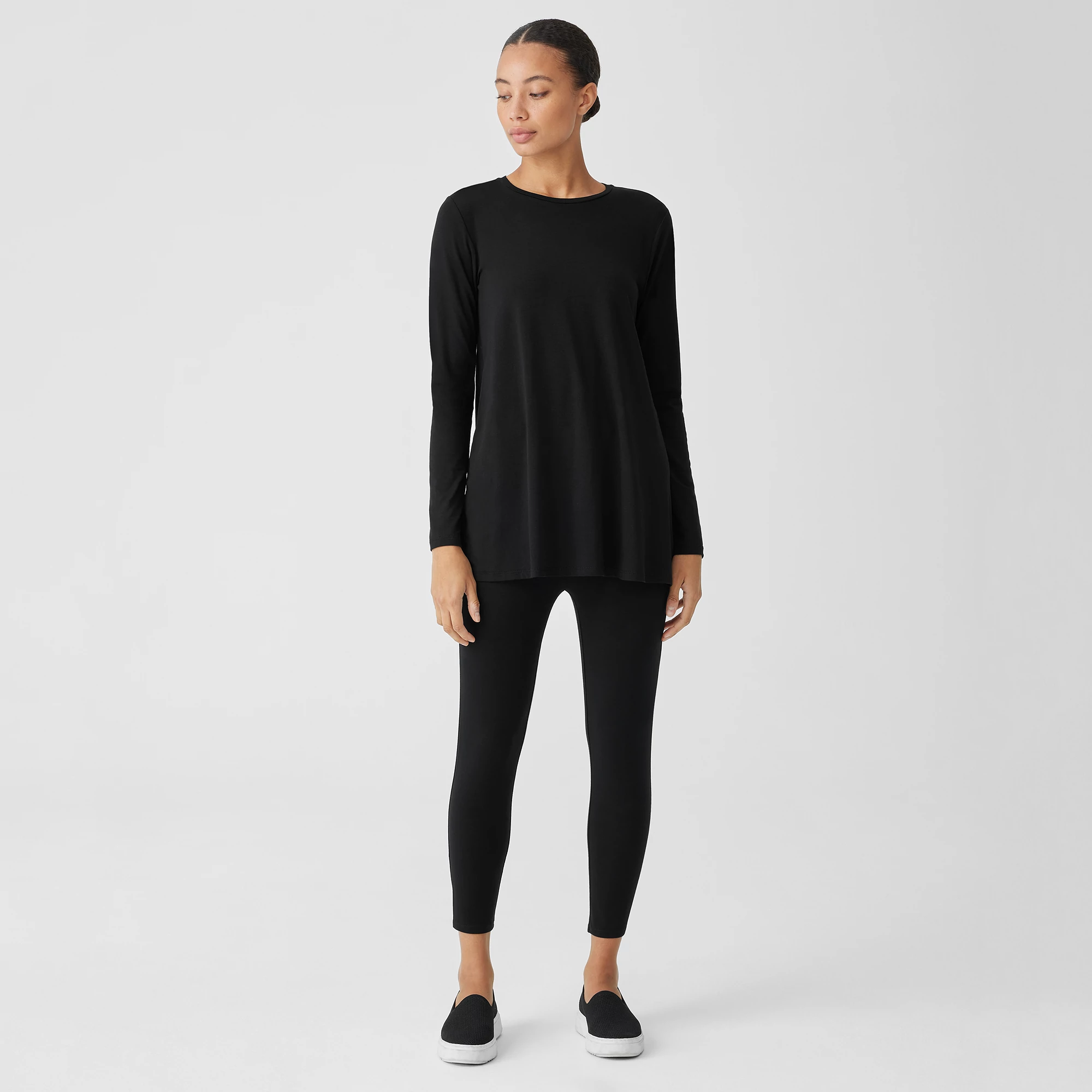 EILEEN FISHER Womens Gray Stretch Heather Skinny Leggings