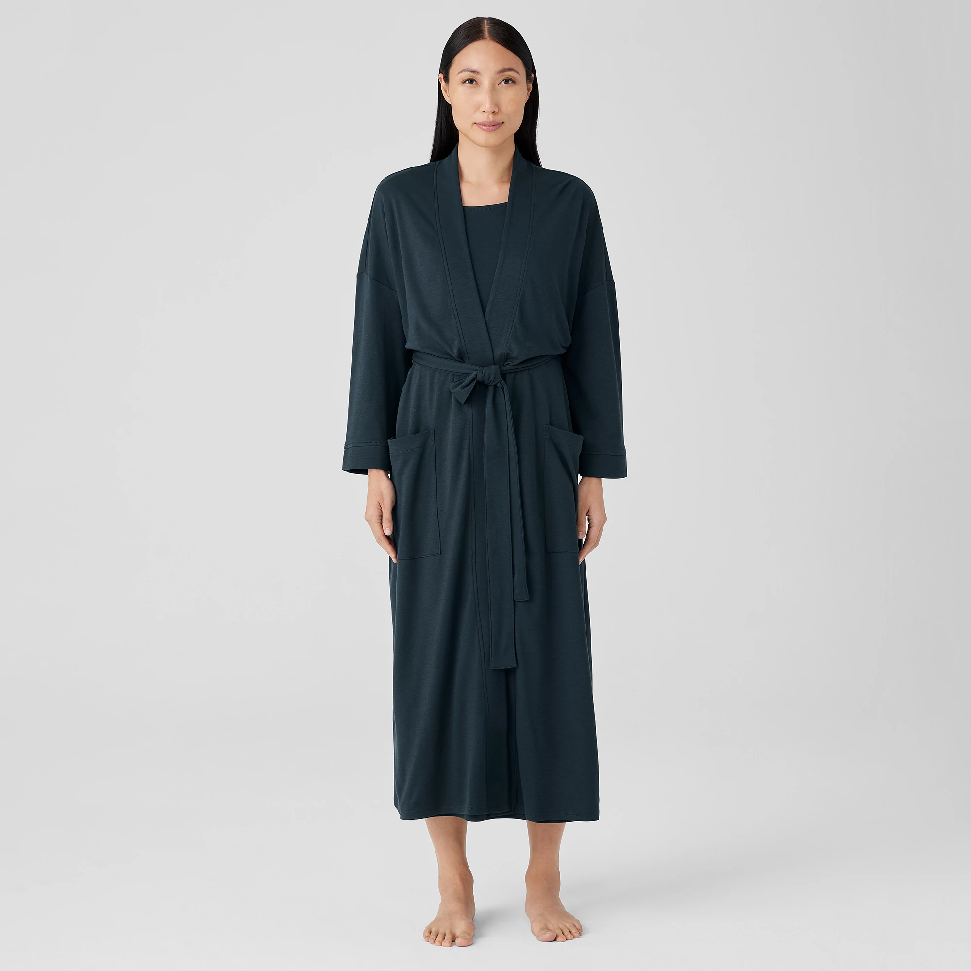 Organic Cotton Interlock Sleep Robe EILEEN FISHER
