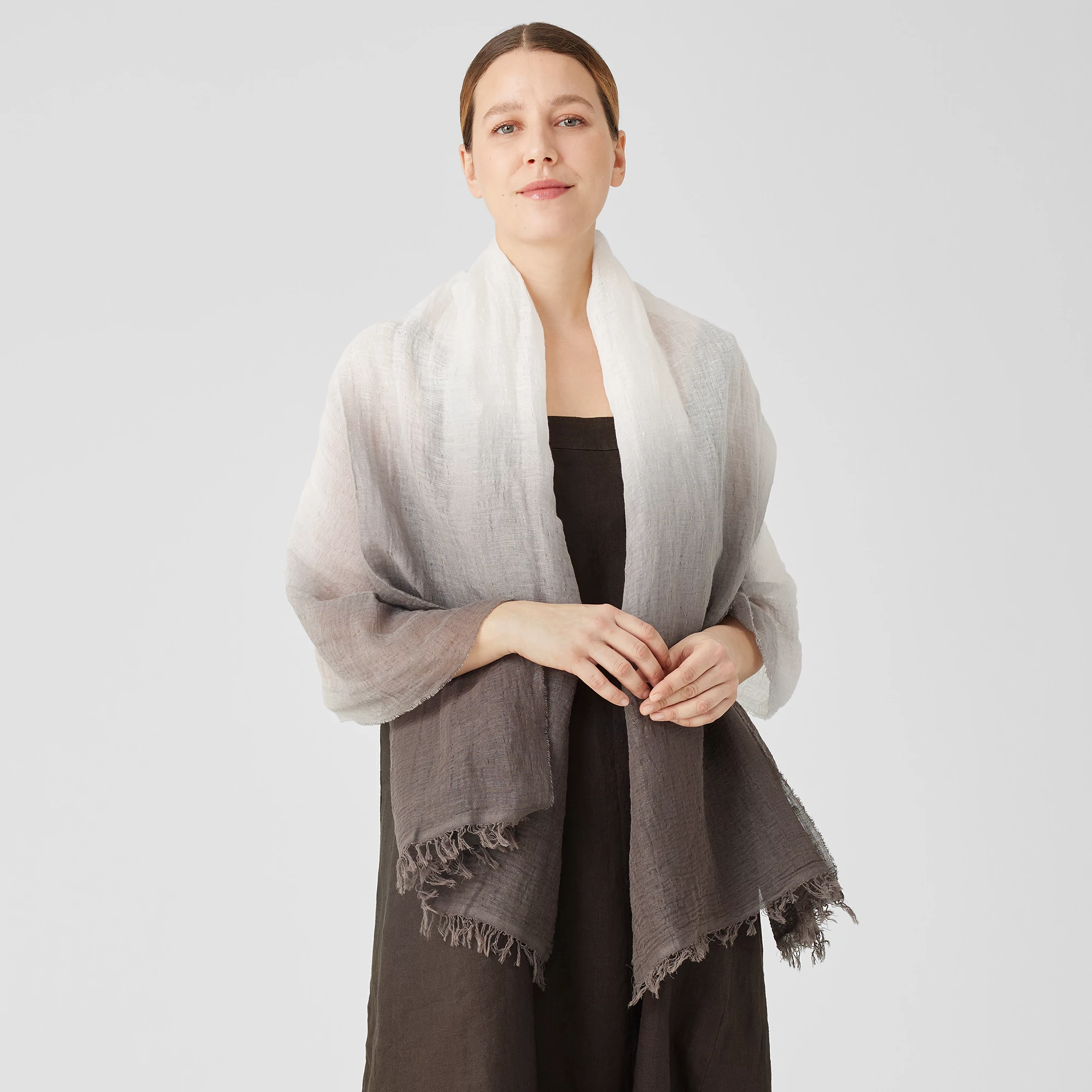 Organic Linen Cotton Ombré Scarf | EILEEN FISHER Organic Linen Cotton Ombré Scarf | EILEEN FISHER