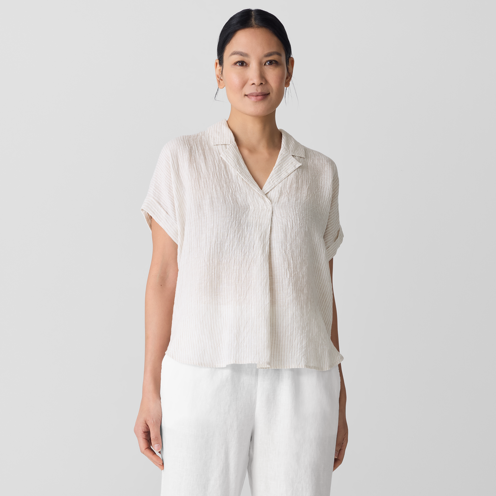 トップス linen ~moon~ stand off collar blouse Amazon.com: Womens Summer White Ruffle Stand Collar Tops