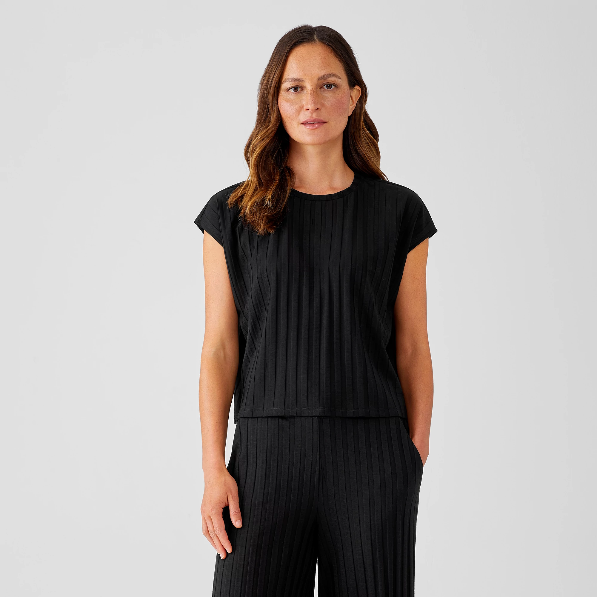 Wide Rib Stretch Square Top | EILEEN FISHER