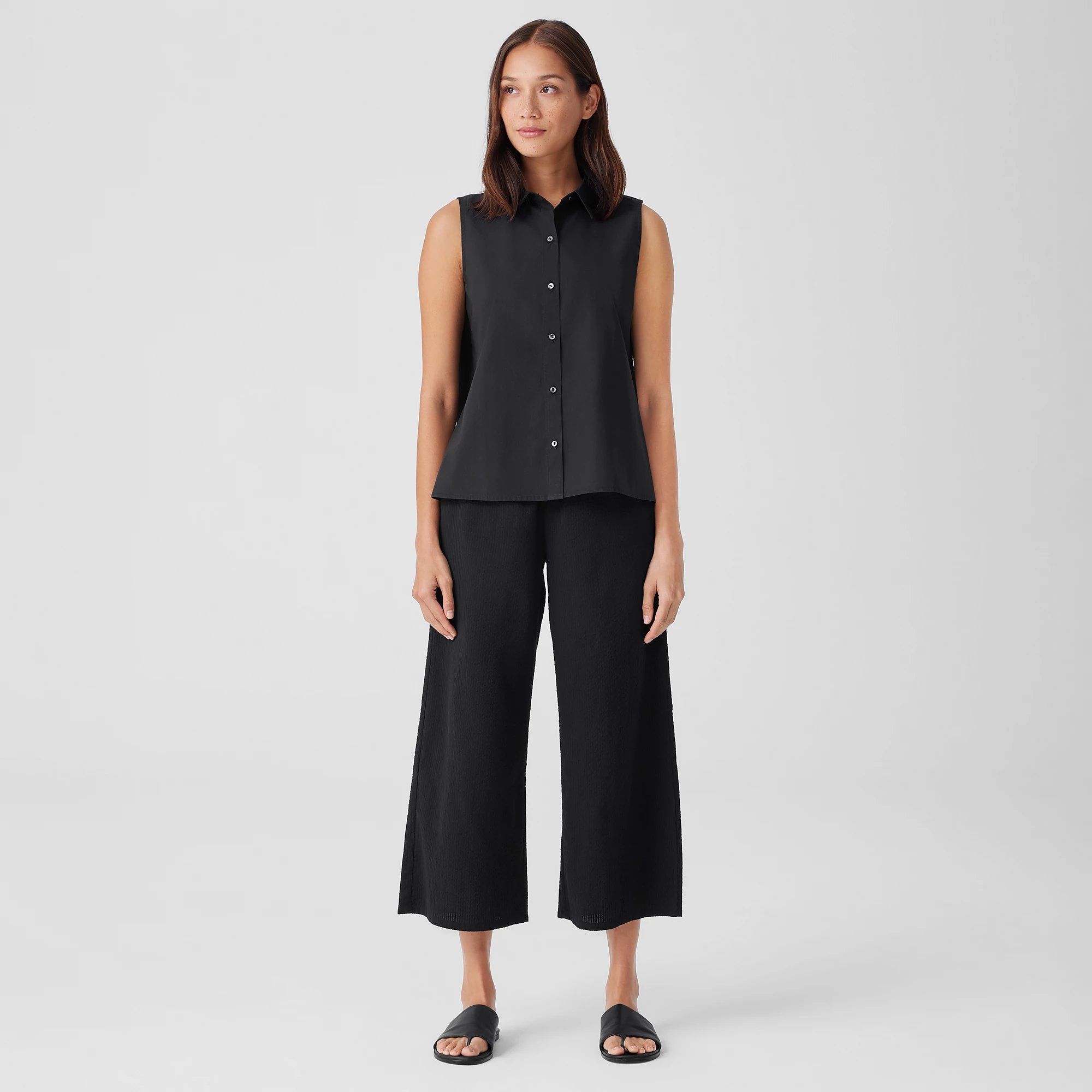 Organic Cotton Ripple Wide-Leg Pant | EILEEN FISHER Organic Cotton Ripple Wide-Leg Pant | EILEEN FISHER