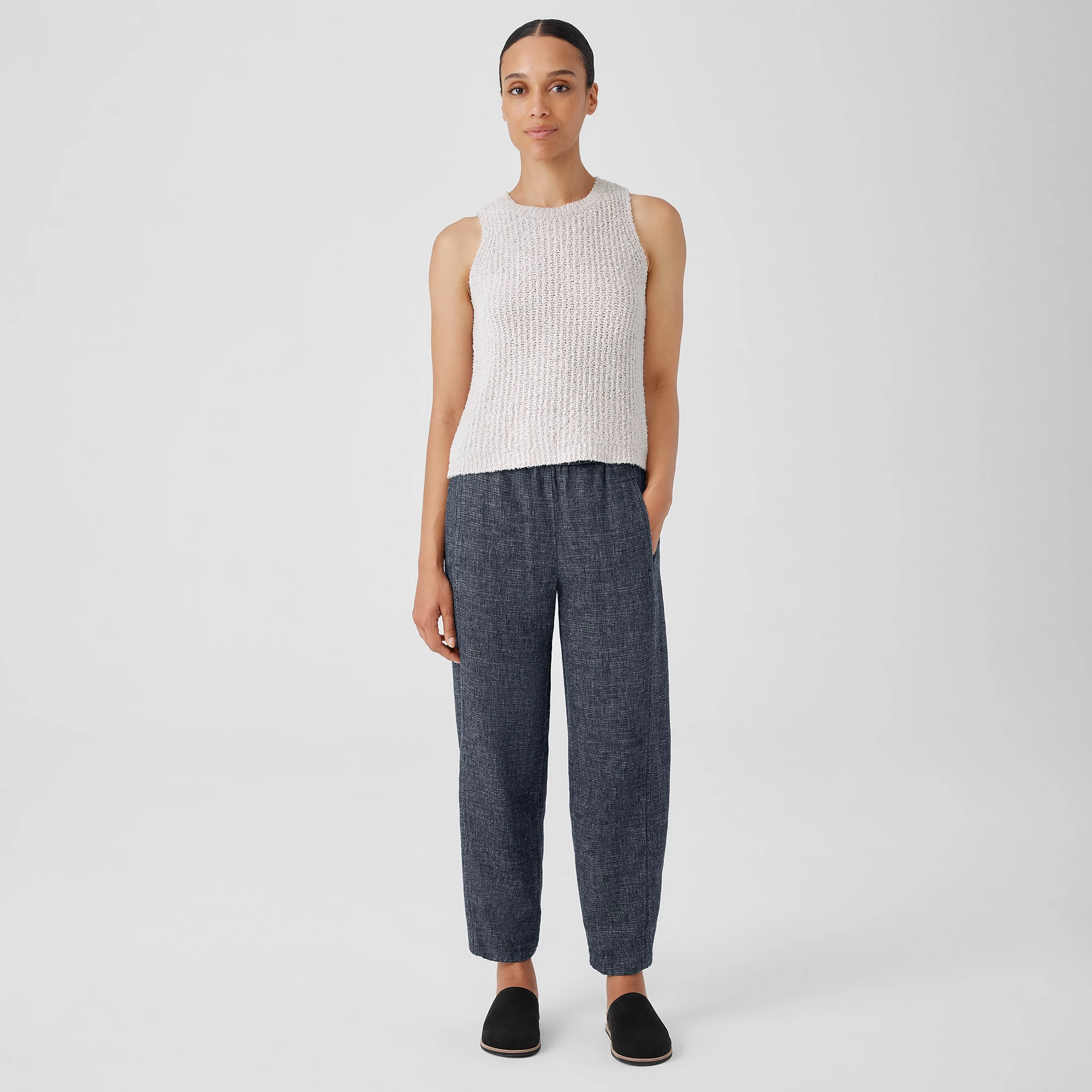 Tweedy Hemp Cotton Lantern Pant EILEEN FISHER