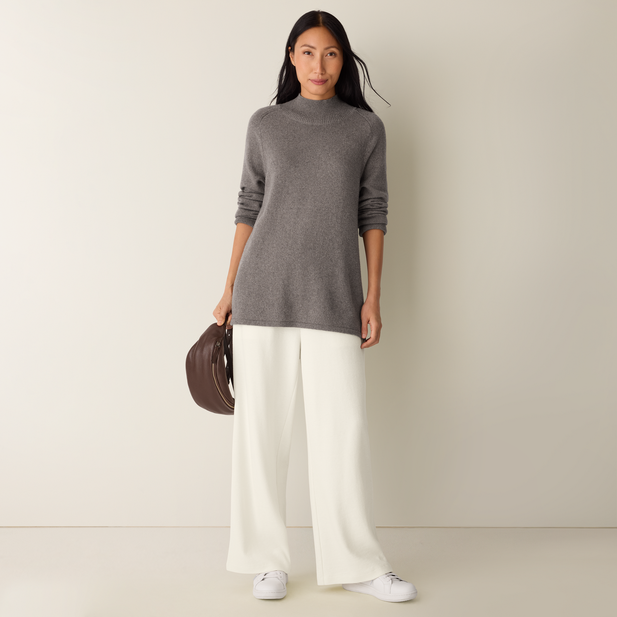 Cotton & Recycled Cashmere Turtleneck Long Top from EILEEN FISHER - $207.20