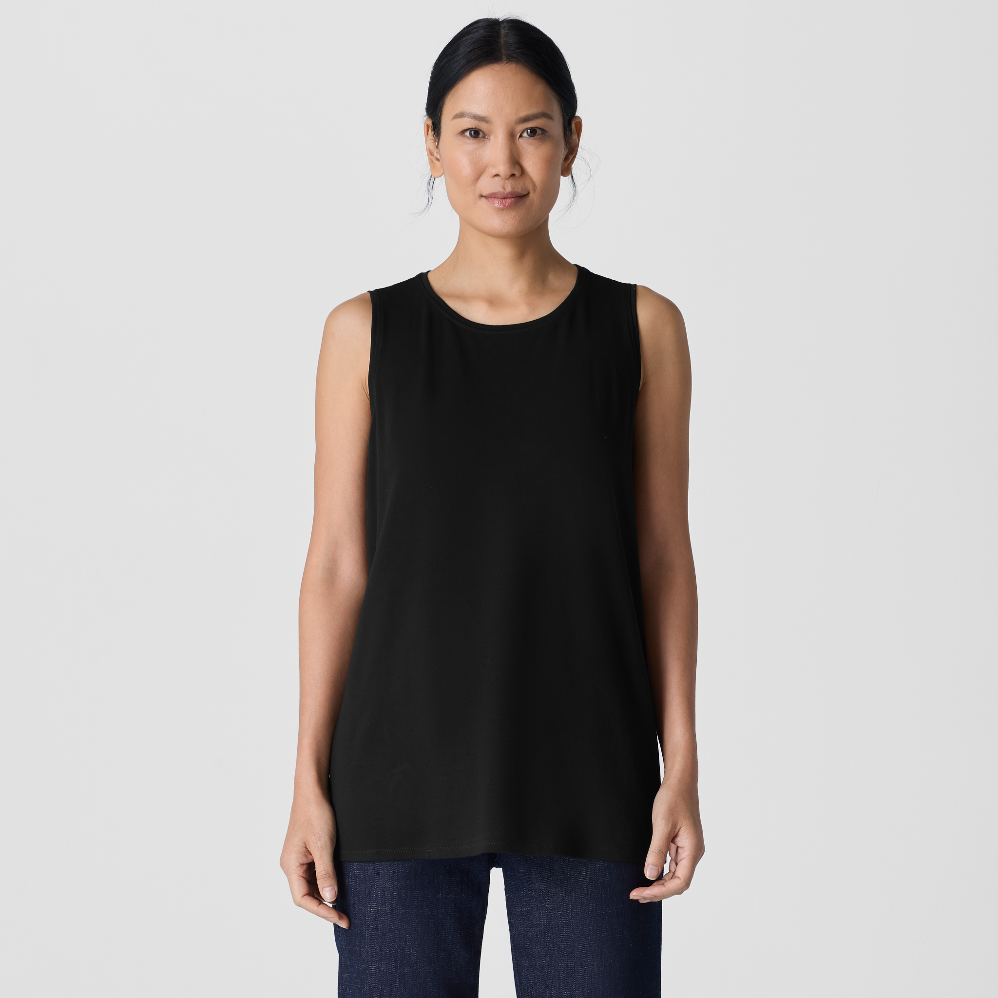 Stretch Jersey Knit Long Tank