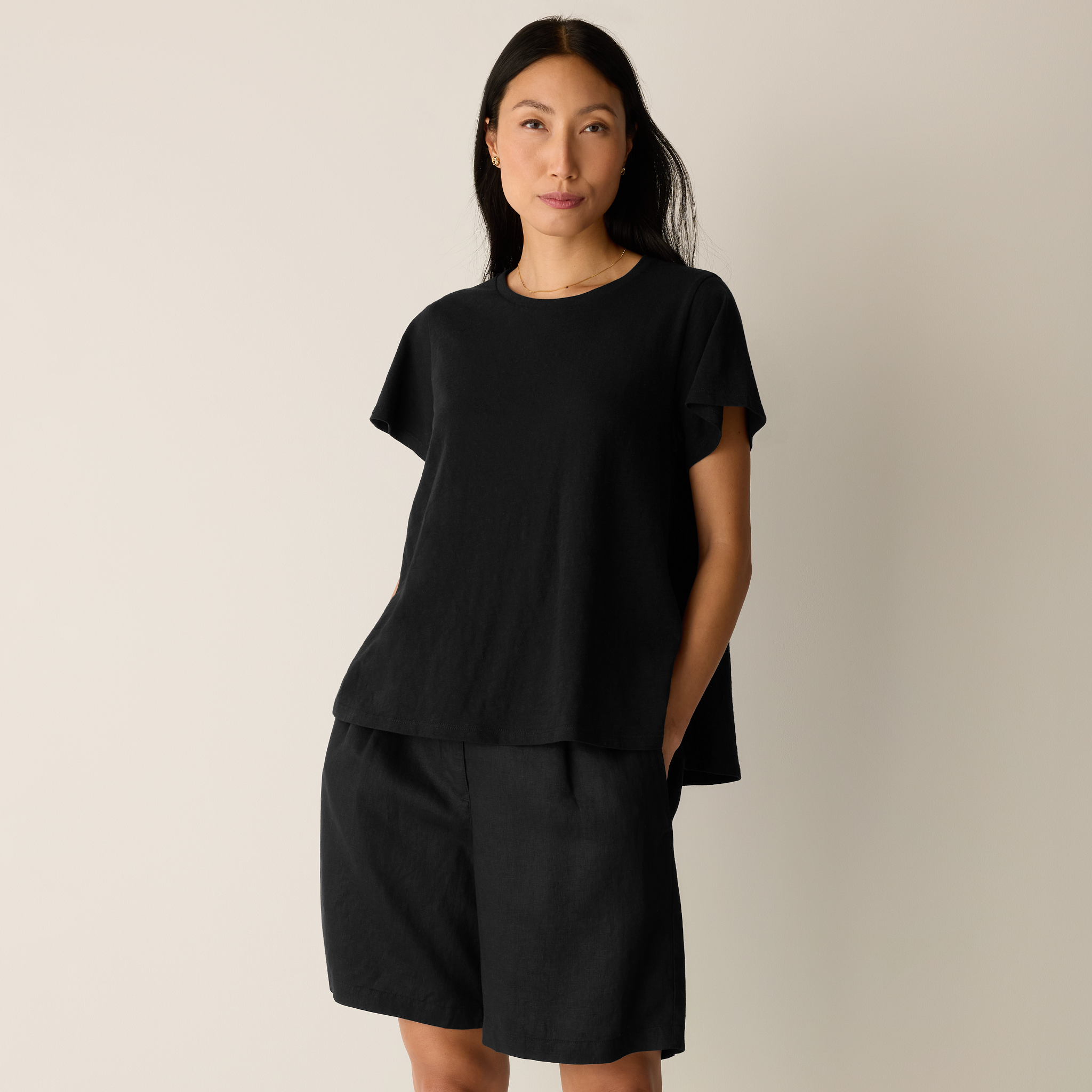 Organic Cotton Slubby Jersey Crew Neck Tee from EILEEN FISHER - $78