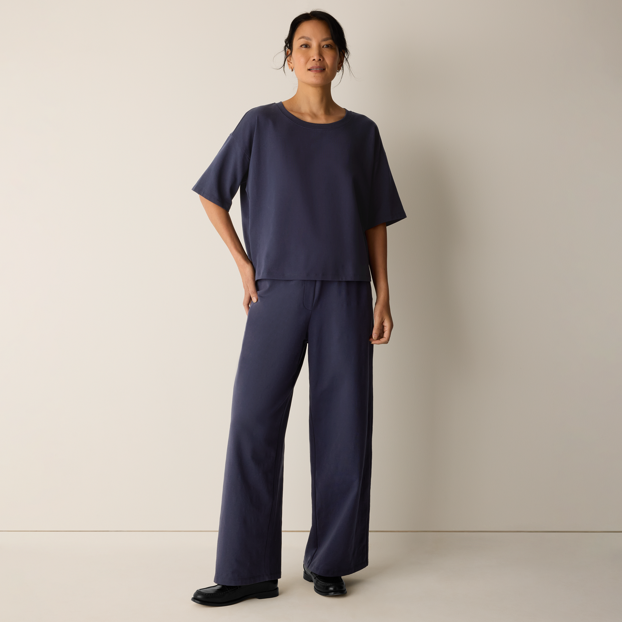 Pima Cotton Stretch Jersey Crew Neck Tee