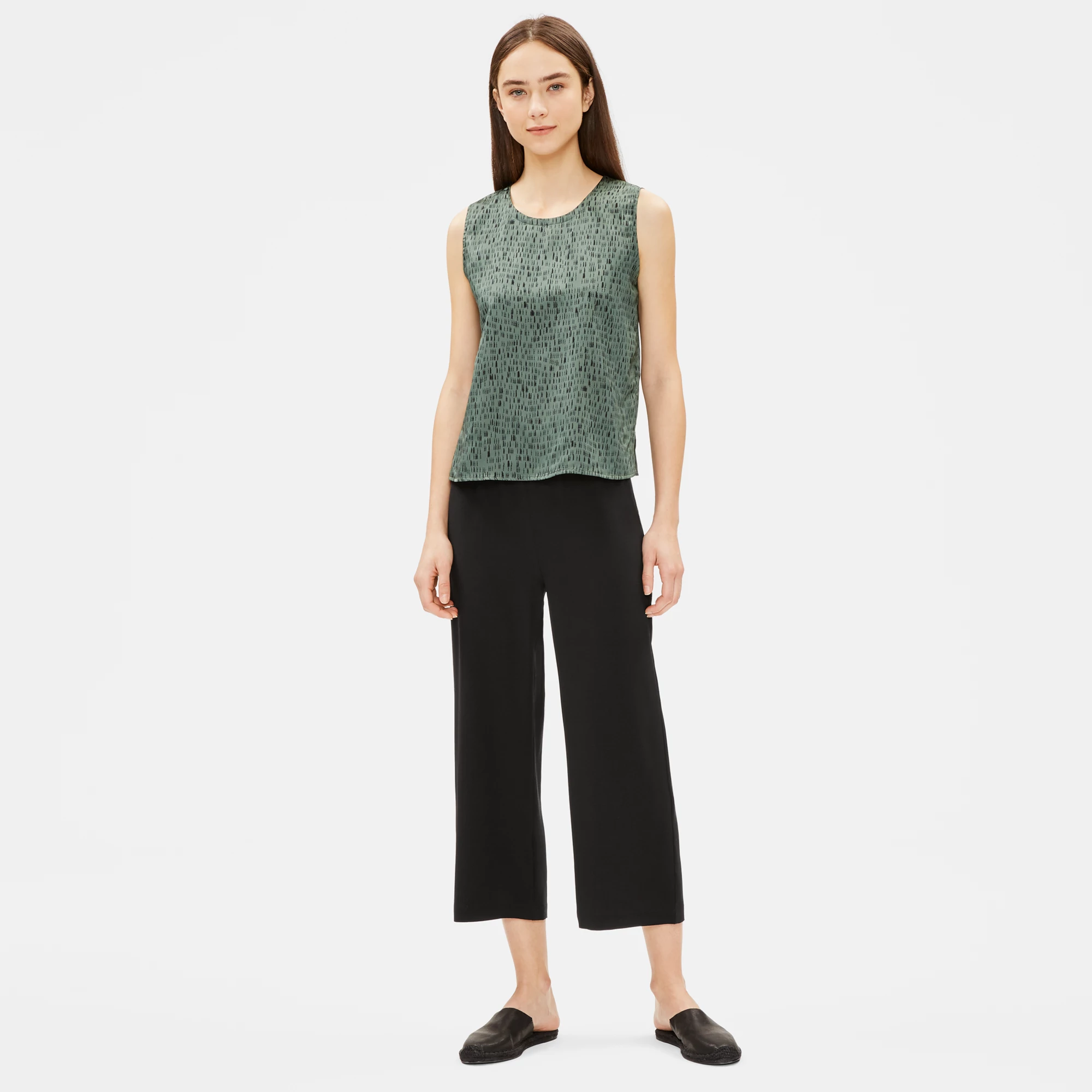 Silk Organic Cotton Dash Shell EILEEN FISHER