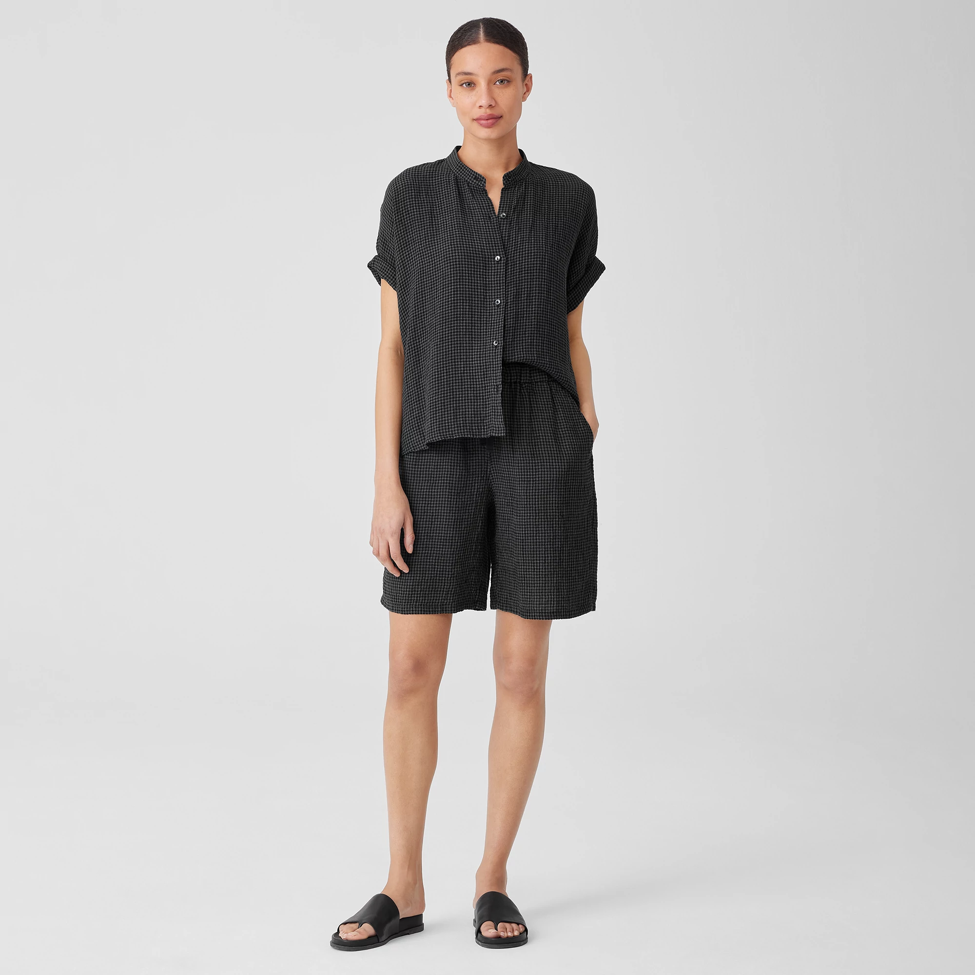 Puckered Organic Linen Shorts from EILEEN FISHER - $95.20