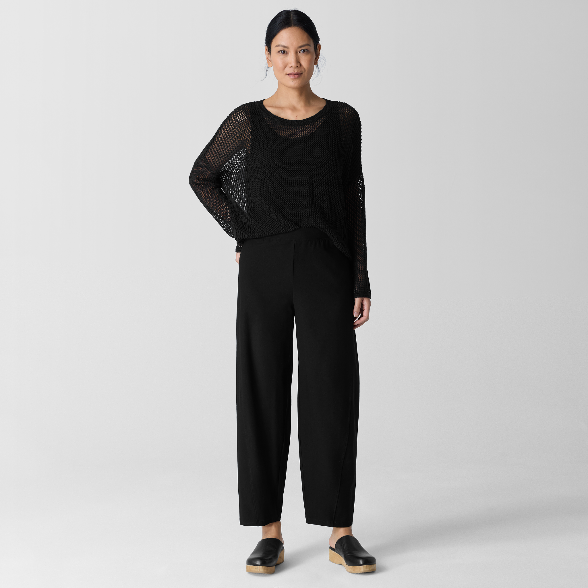 Washable Stretch Crepe Lantern Pant