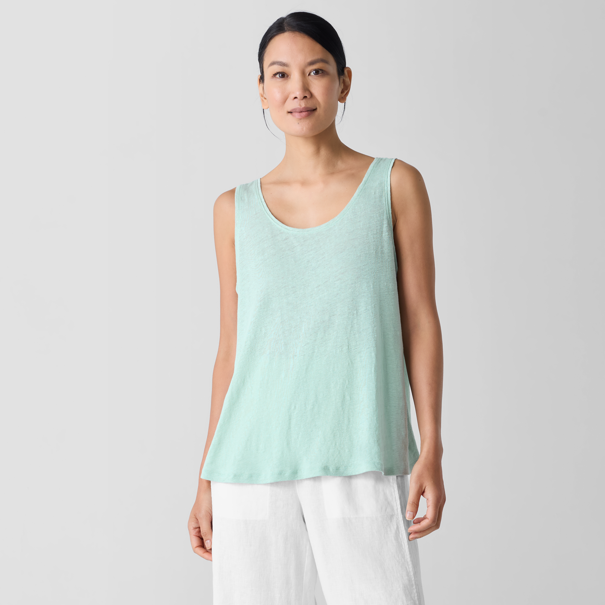 Organic Linen Jersey Scoop Neck Tank from EILEEN FISHER - $55.20