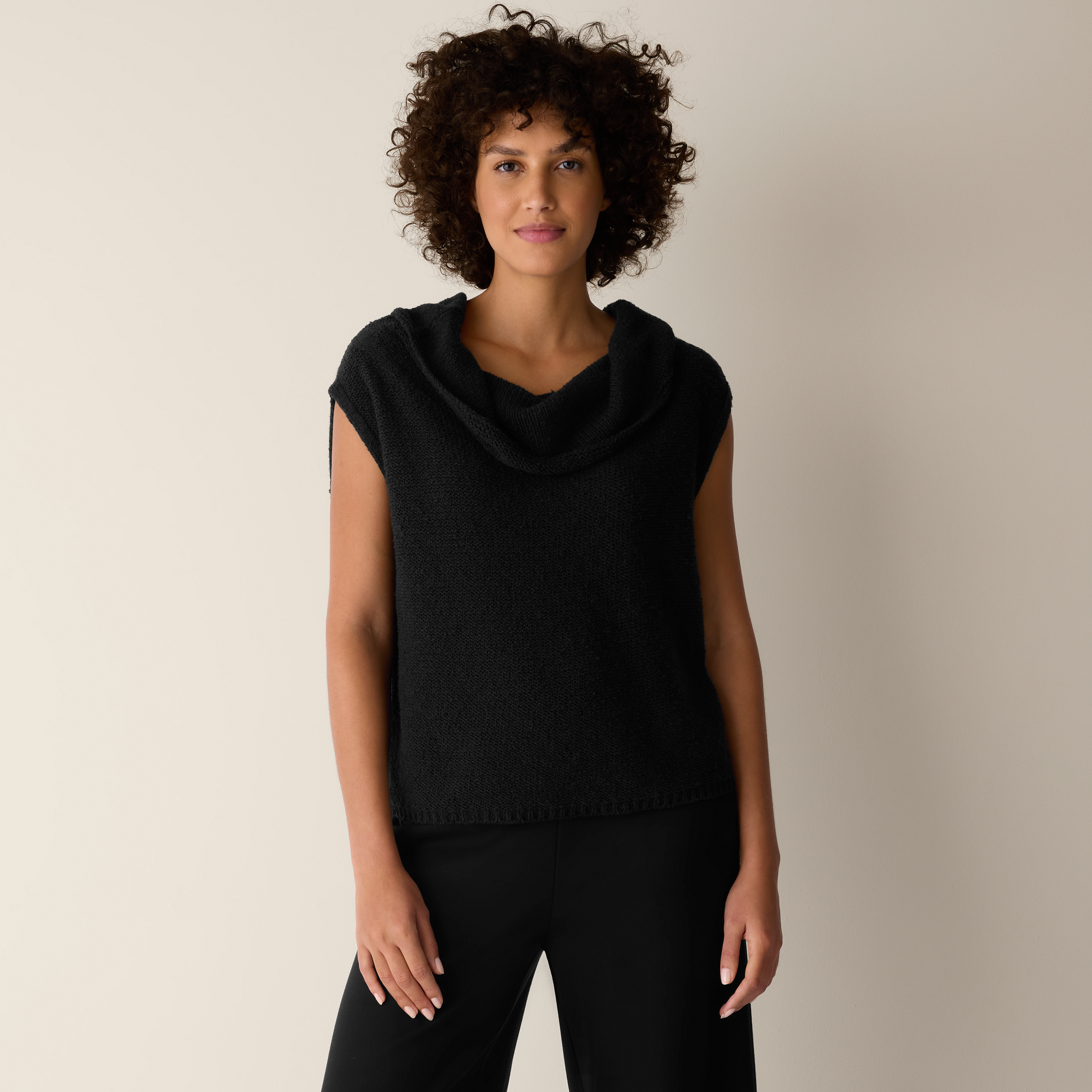 Peruvian Cotton Cloud Drape Neck Vest