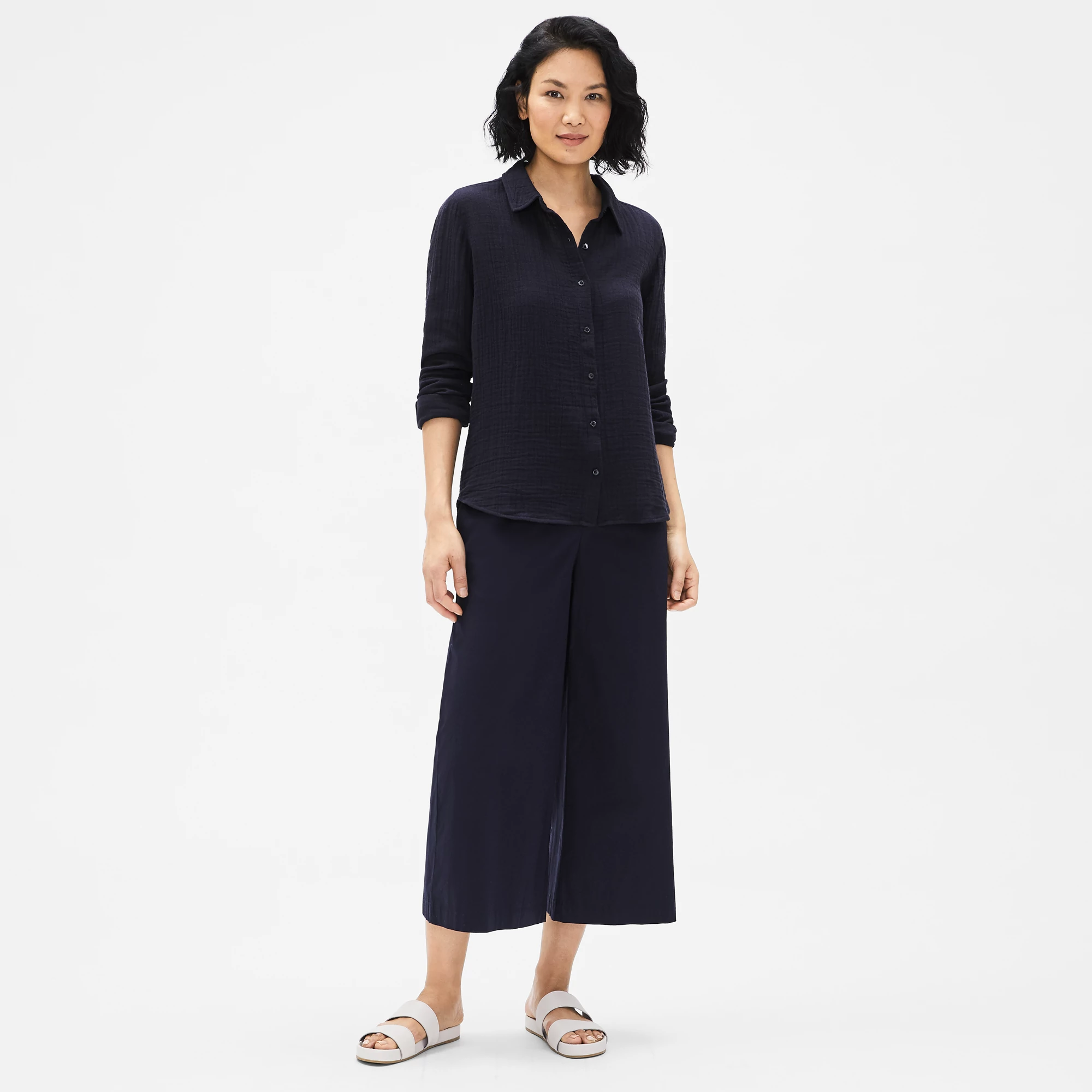【BAON】Manori banding wide cotton pants Amomento Cotton Banding Wide Pants in Black | Parallel