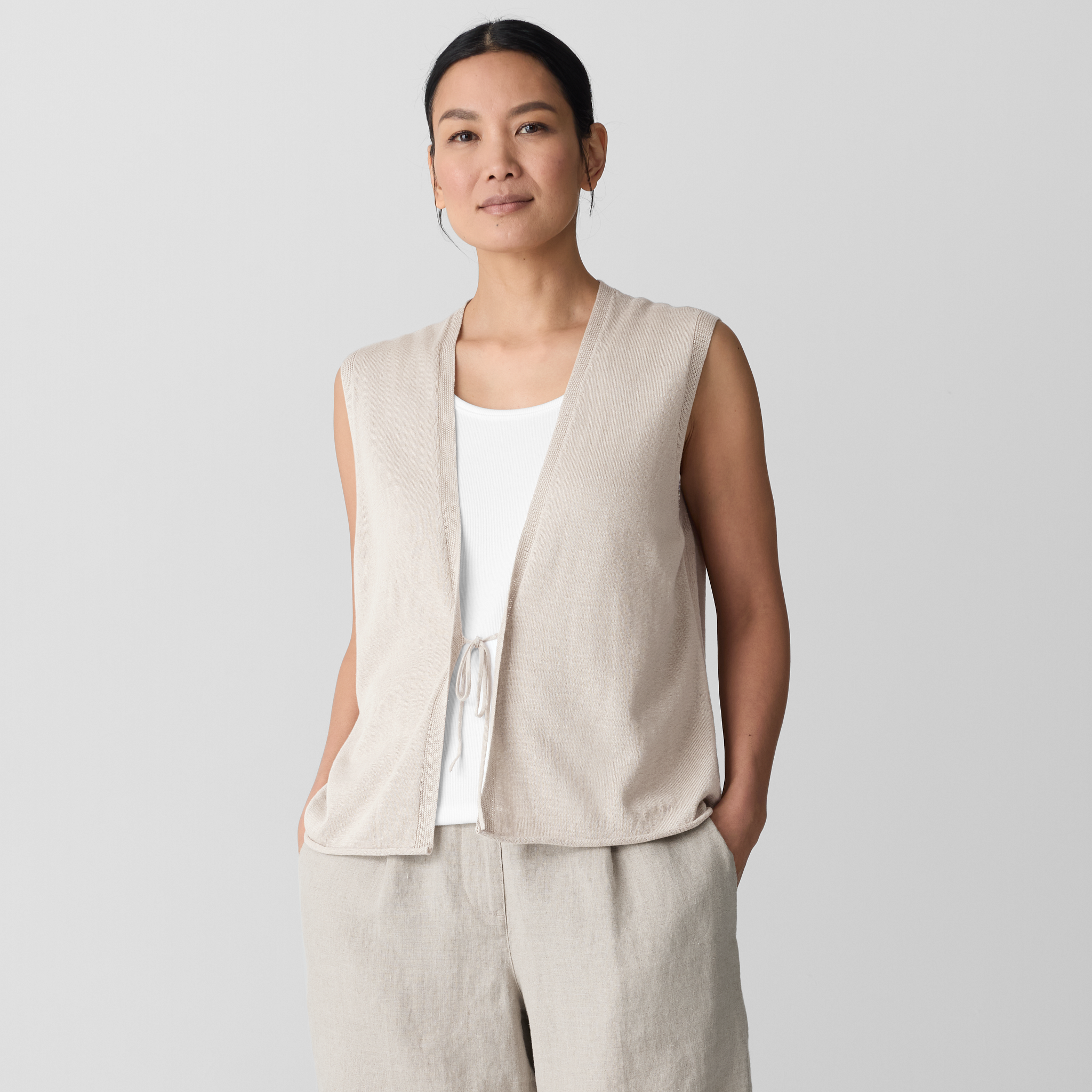 最新モデル Vest Cotton Linen Organic | FISHER EILEEN トップス