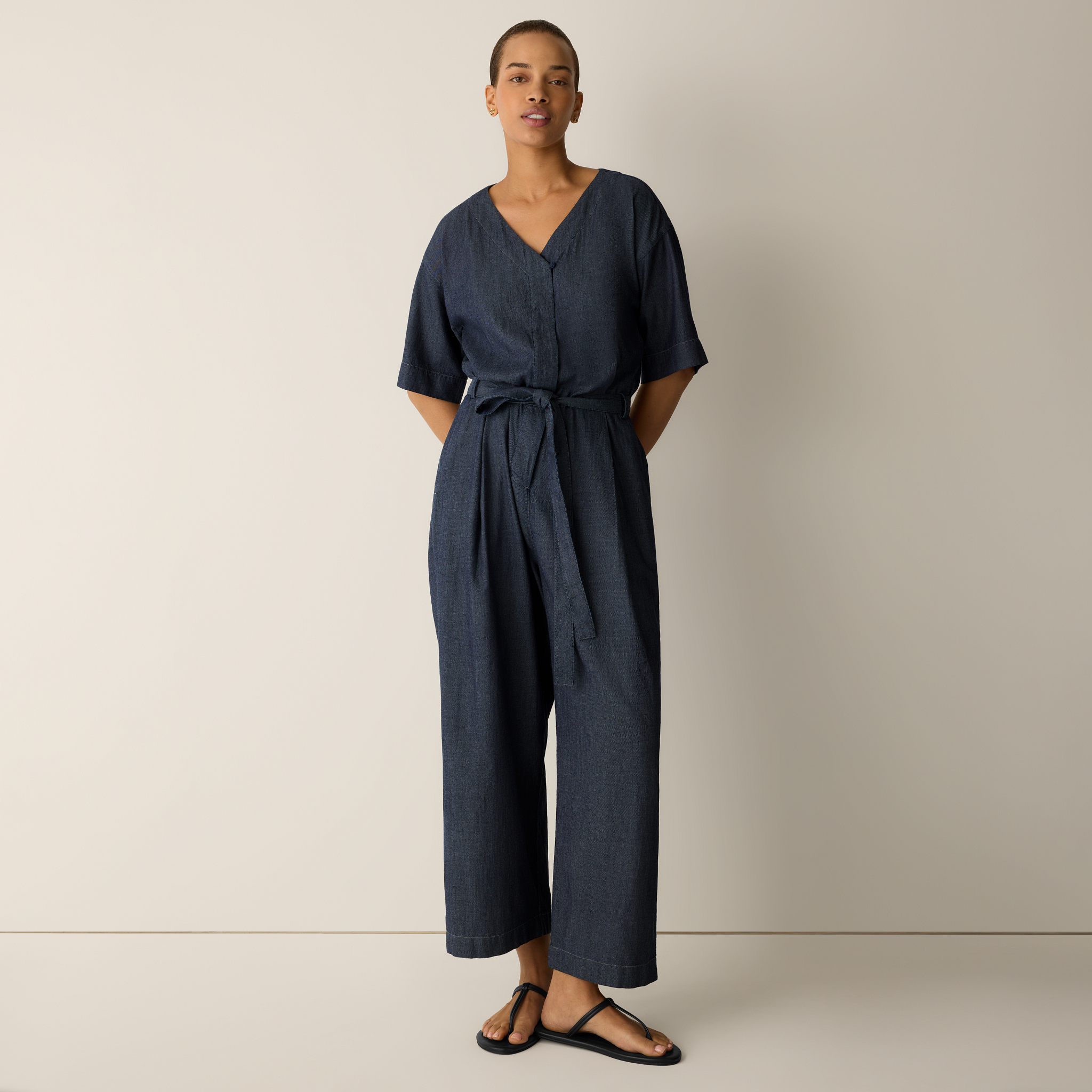 Airy Organic Cotton Twill Jumpsuit | EILEEN FISHER