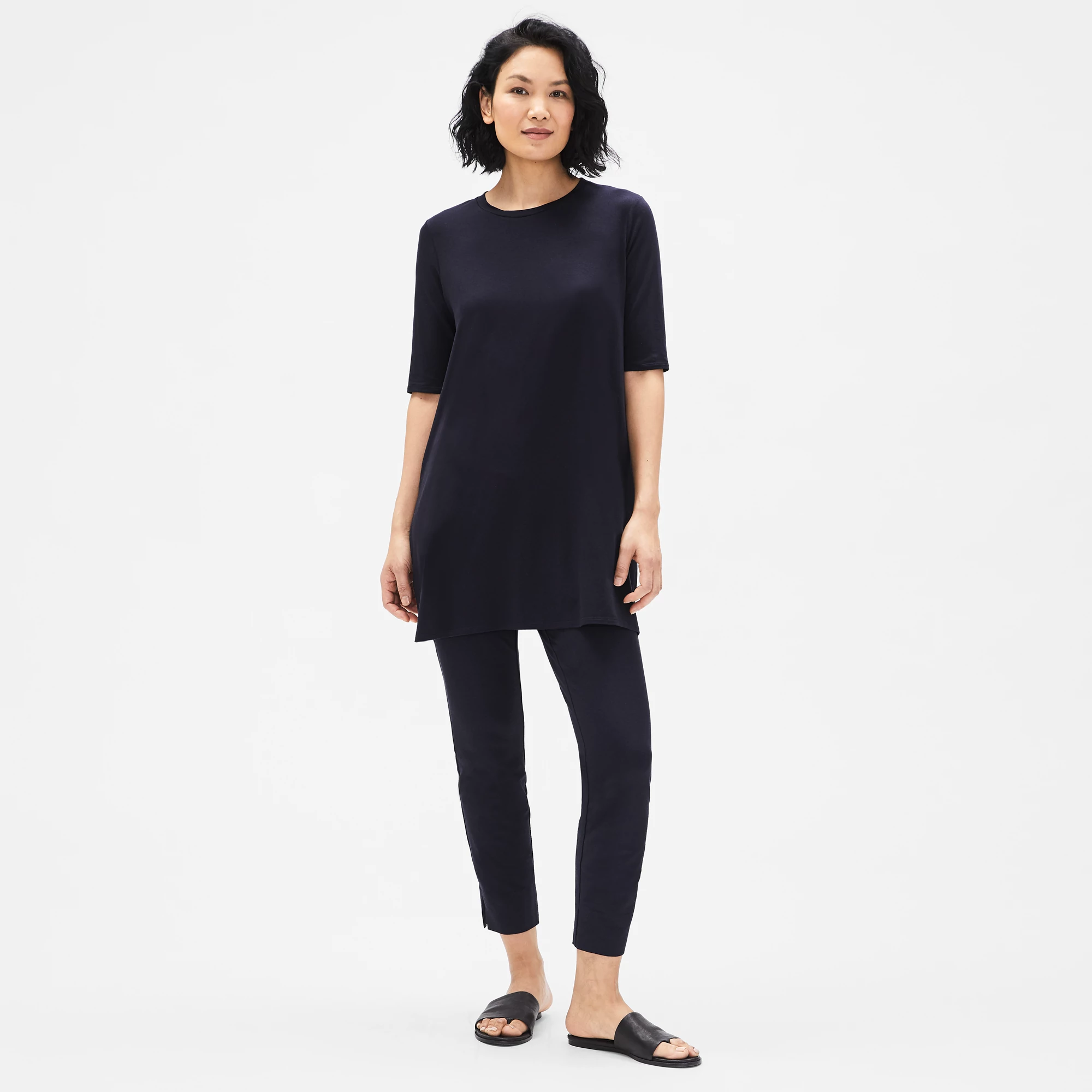 Fine Jersey ElbowSleeve Tunic EILEEN FISHER