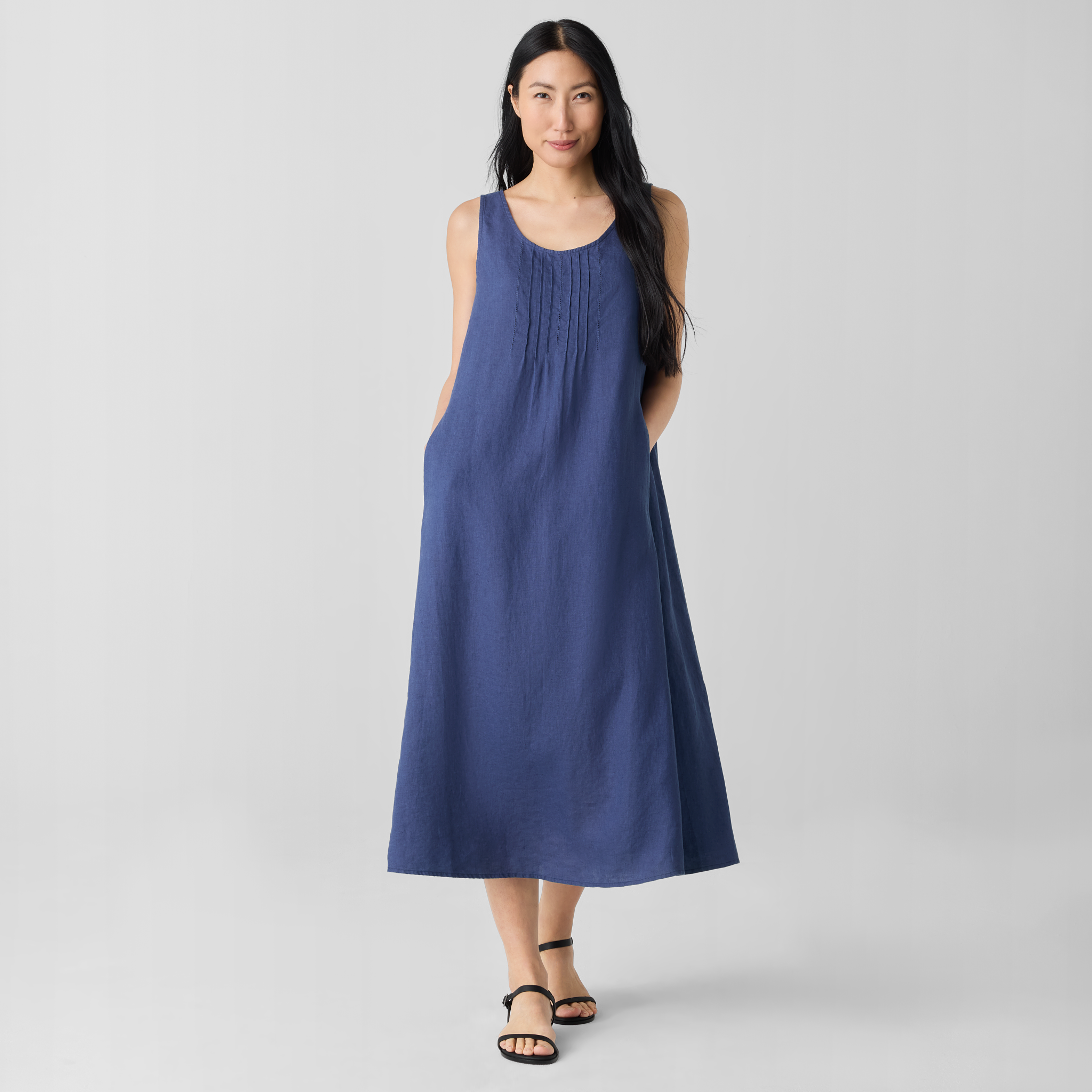 Organic Linen Scoop Neck Dress from EILEEN FISHER - $175.20