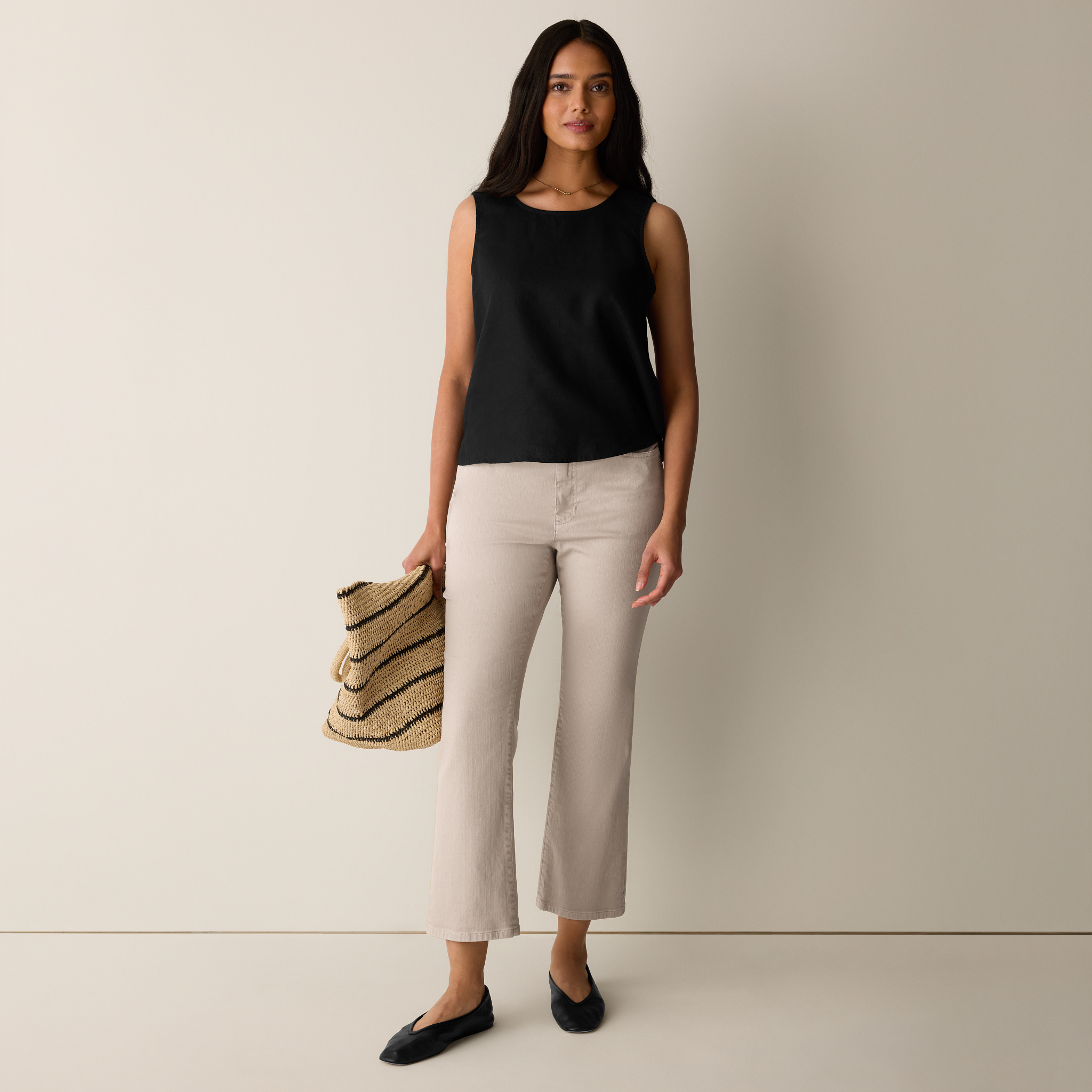 Garment-Dyed Organic Cotton Denim Kick Jean from EILEEN FISHER - $198