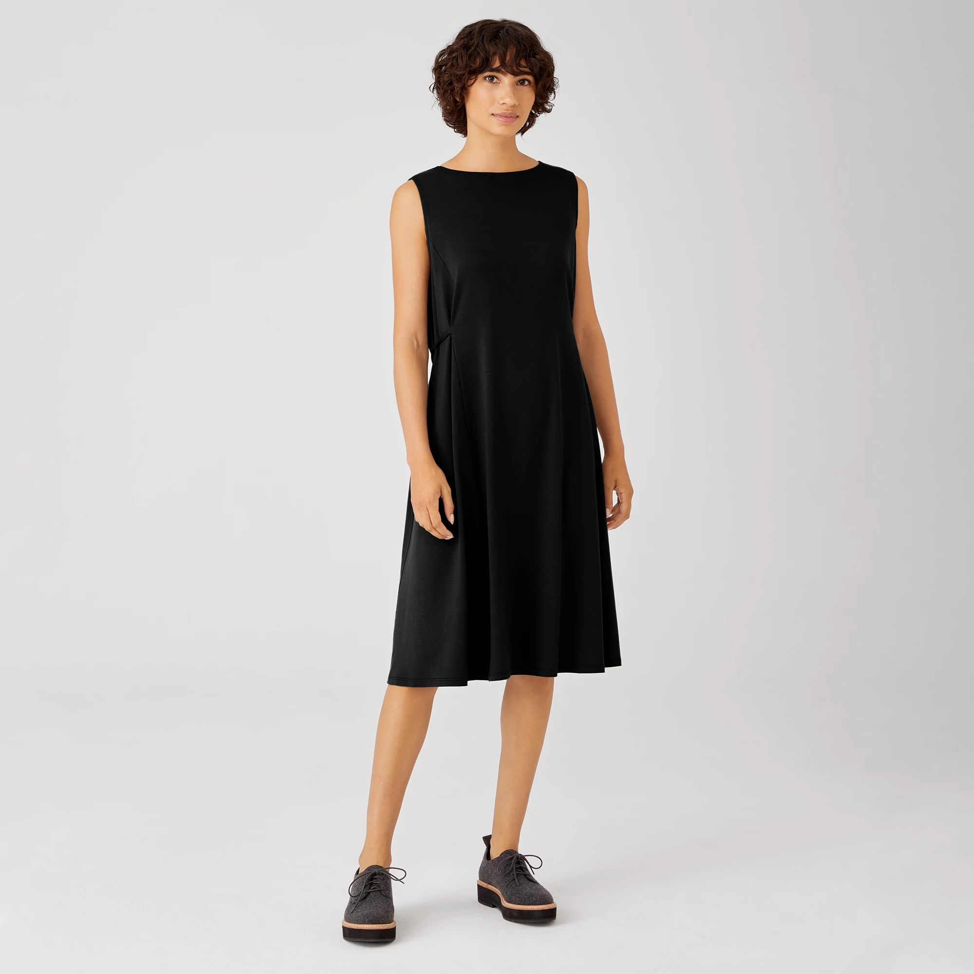 Fine Jersey Sleeveless Tie Dress EILEEN FISHER