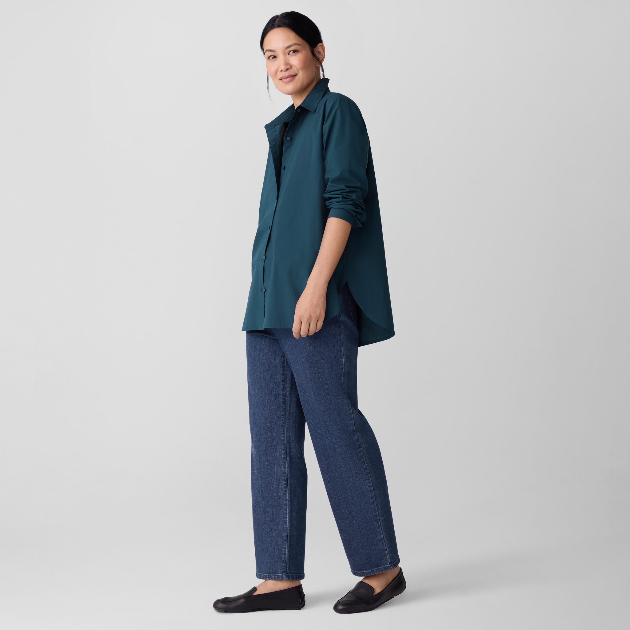 Organic Cotton Poplin Classic Collar Shirt | EILEEN FISHER